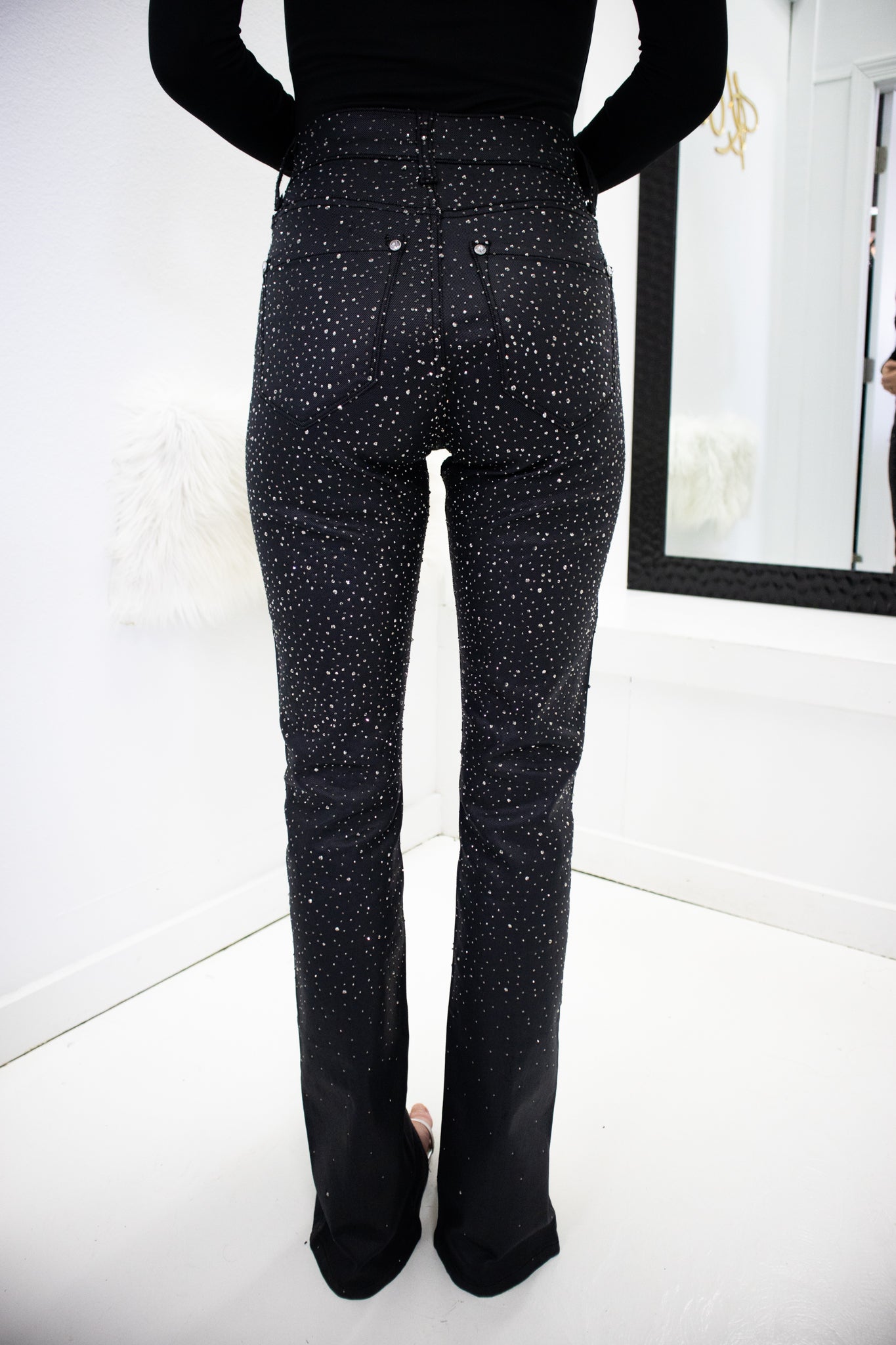Super Shine Rhinestone Boot Cut Pants-Apparel & Accessories-KCoutureBoutique, women's boutique in Bossier City, Louisiana