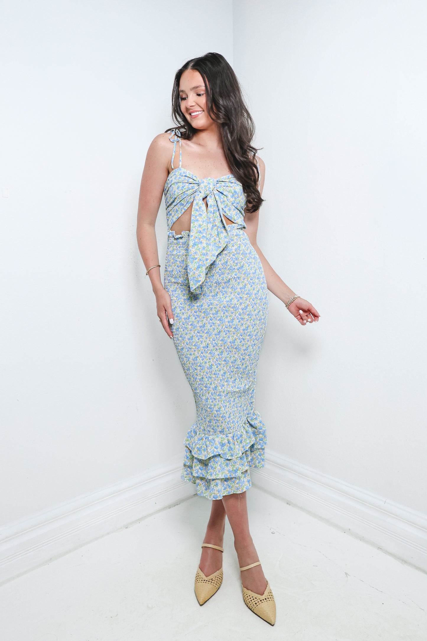 Sweet Intentions Smocked Midi Dress