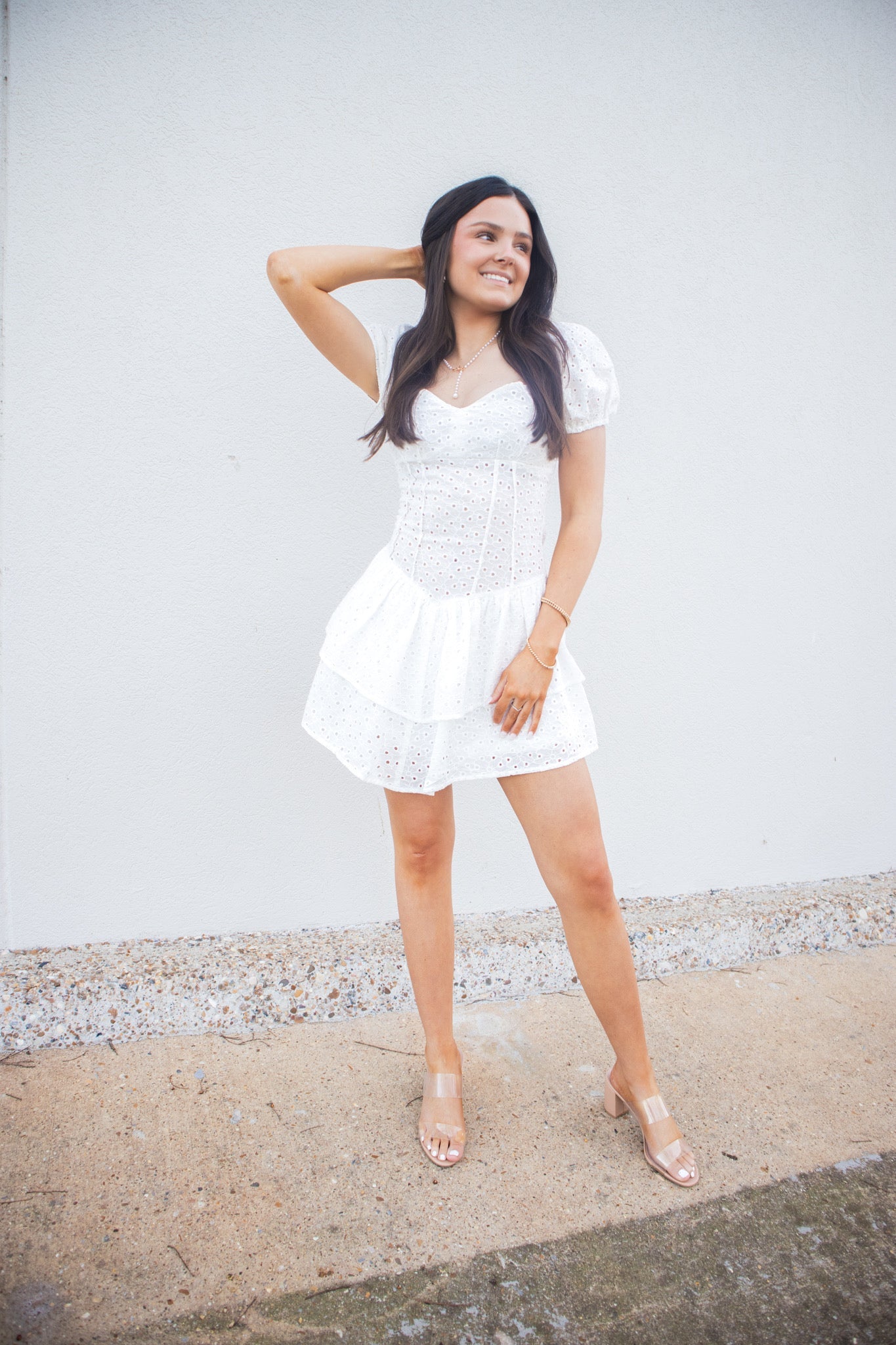Sweetheart White Lace Mini Dress-Dress-KCoutureBoutique, women's boutique in Bossier City, Louisiana