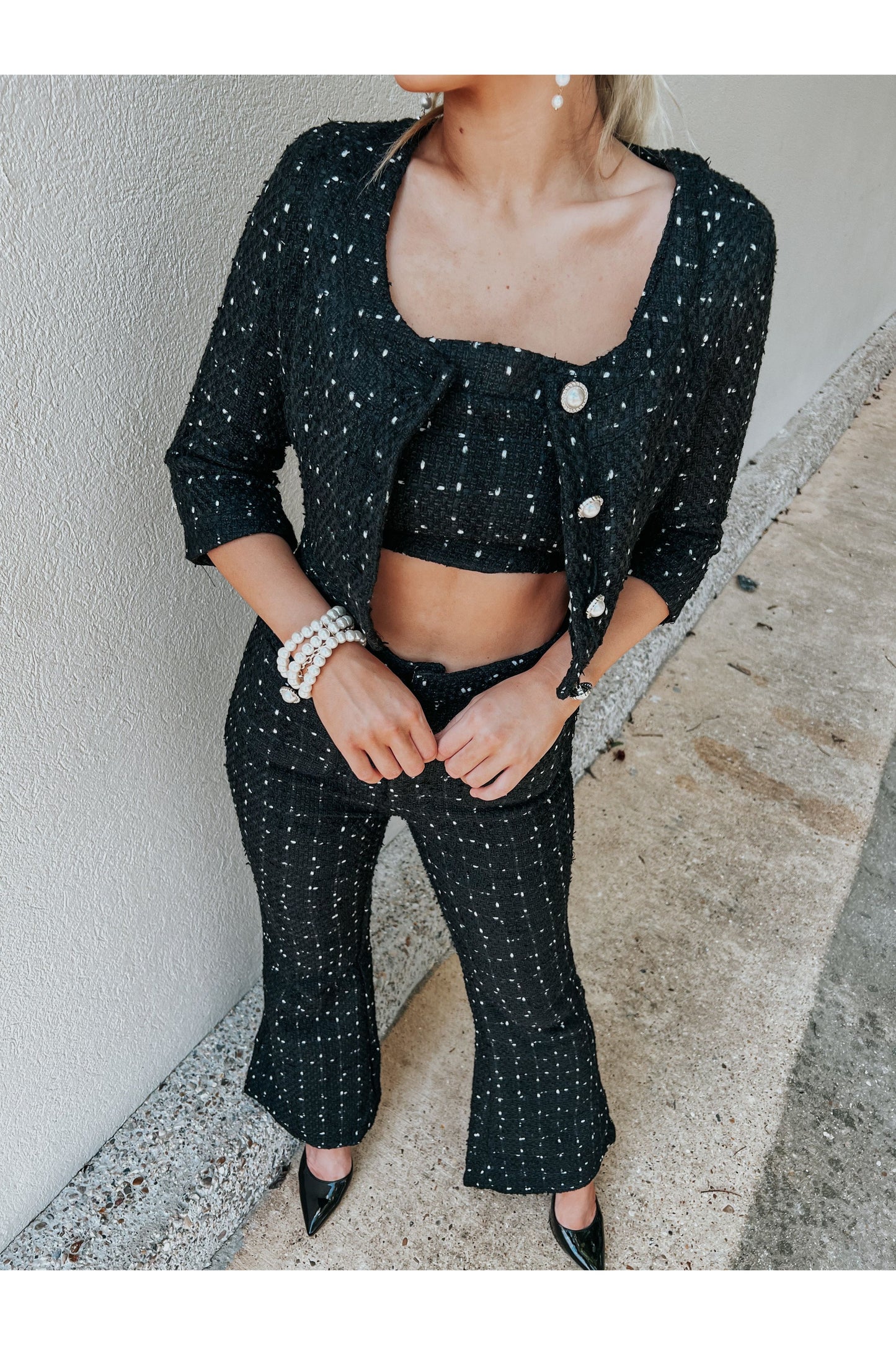 Talia's Tweed Crop Blazer-Outerwear-KCoutureBoutique, women's boutique in Bossier City, Louisiana