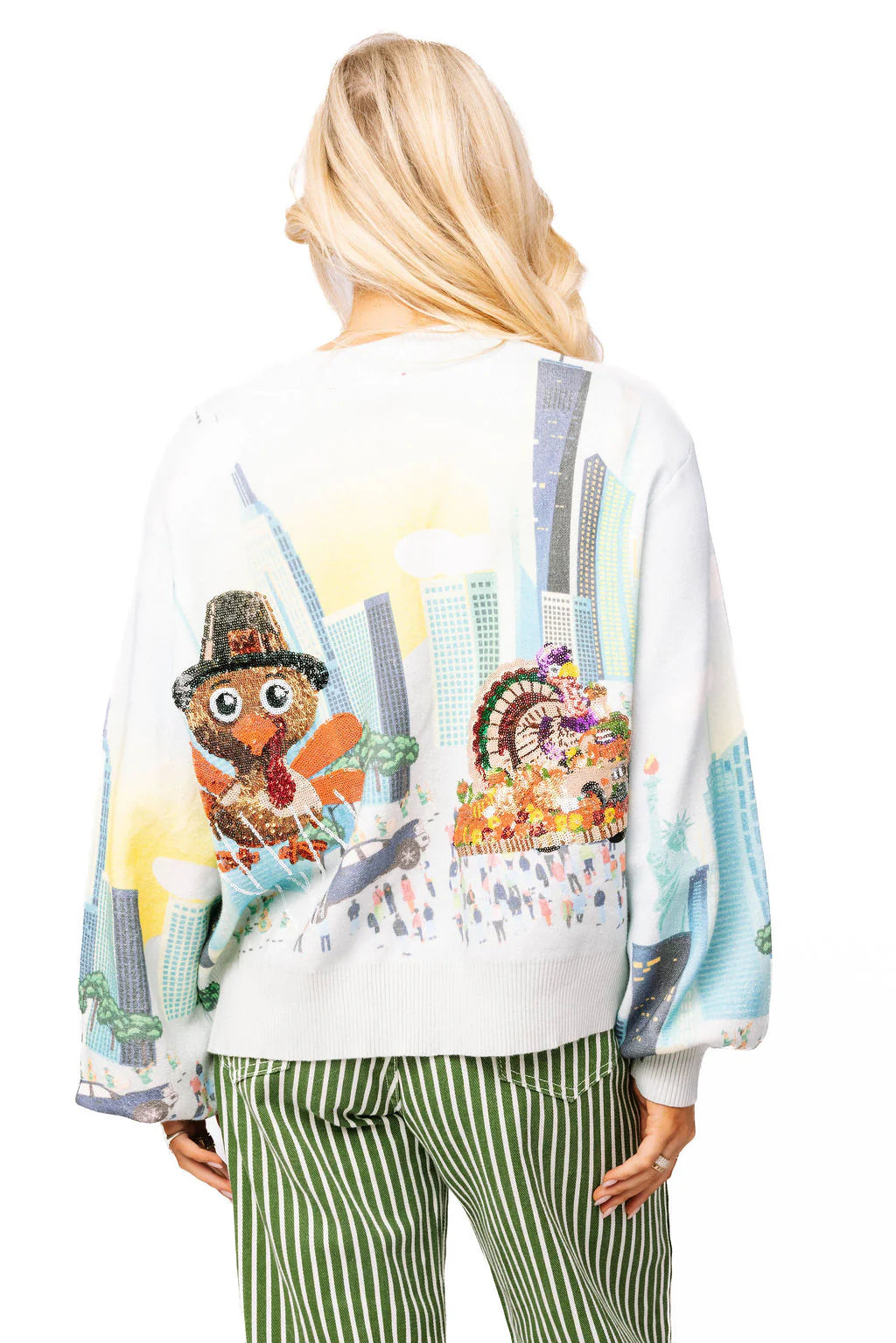 Queen of Sparkles Multi Thanksgiving Parade Button Up Cardigan