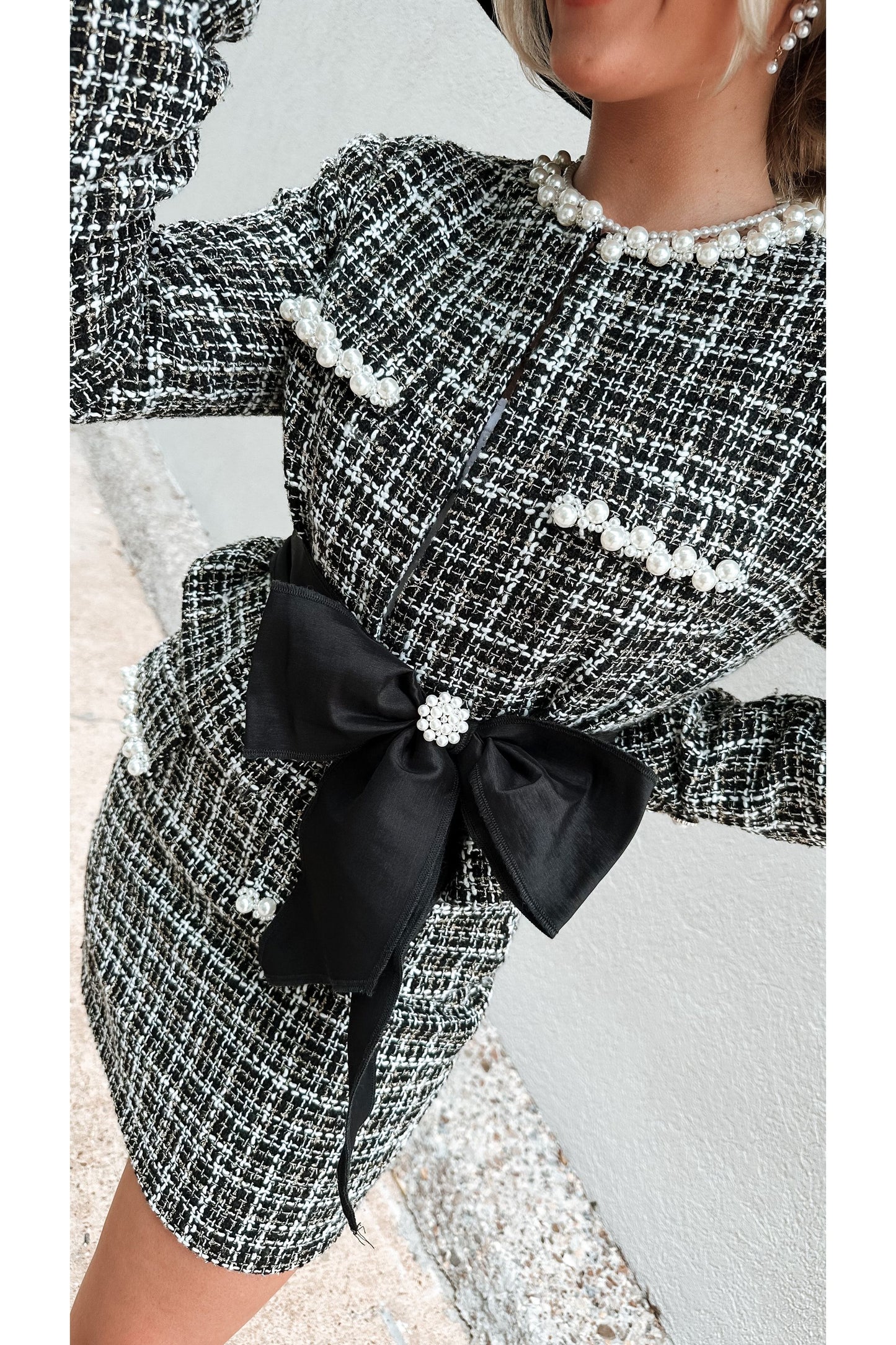 The Laney Collection Tweed Pearl Suit Set-Sets-KCoutureBoutique, women's boutique in Bossier City, Louisiana