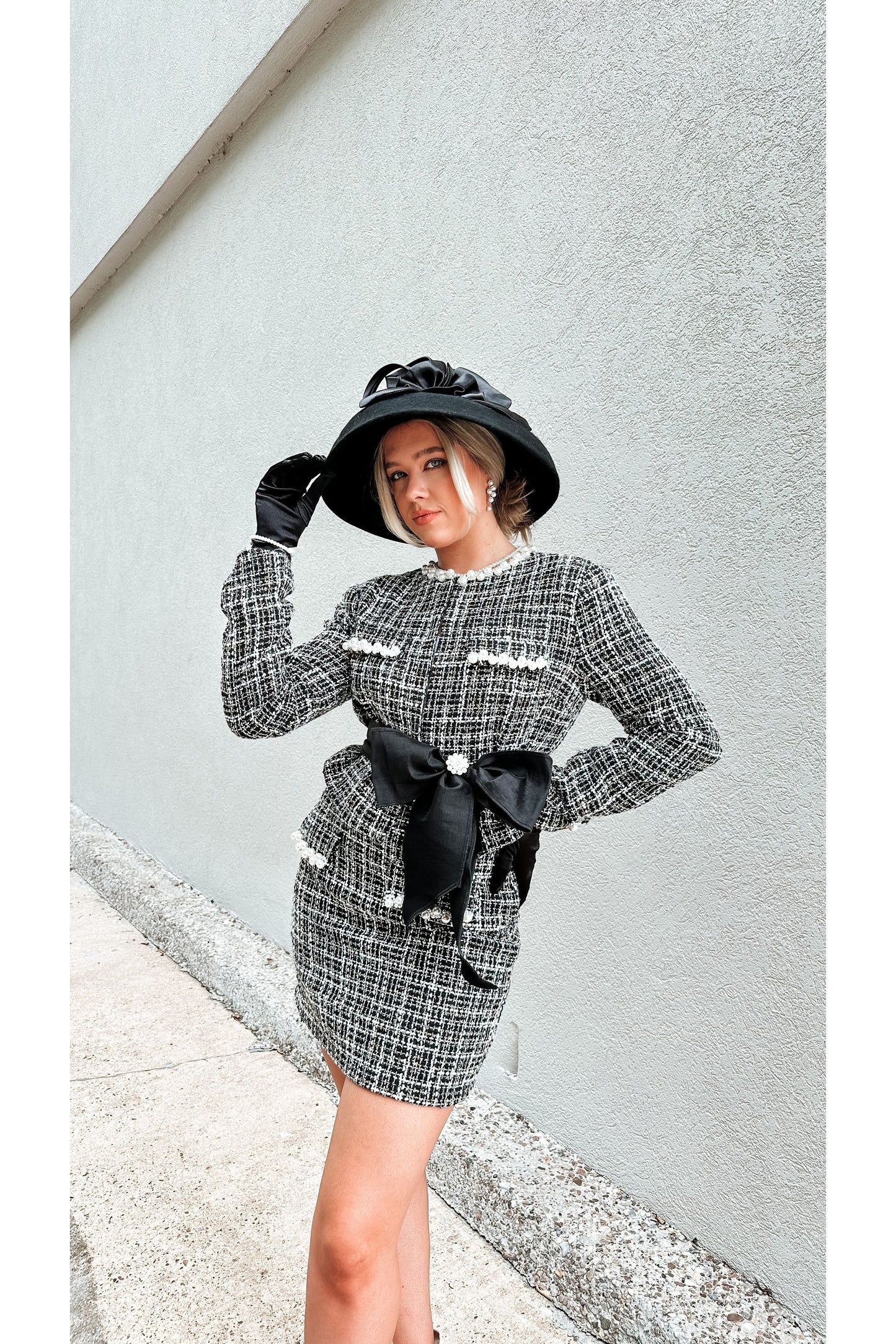 The Laney Collection Tweed Pearl Suit Set-Sets-KCoutureBoutique, women's boutique in Bossier City, Louisiana