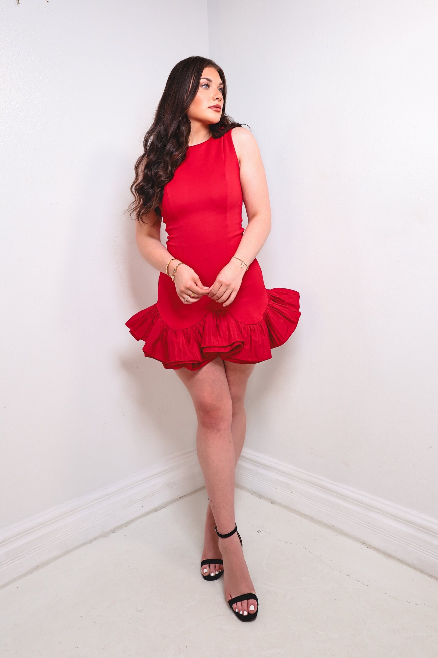 The Flare Effect Ruffled Mini Dress