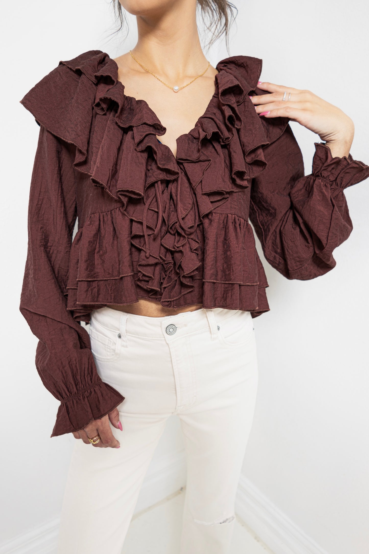 The Kingsley Ruffled Cropped Top