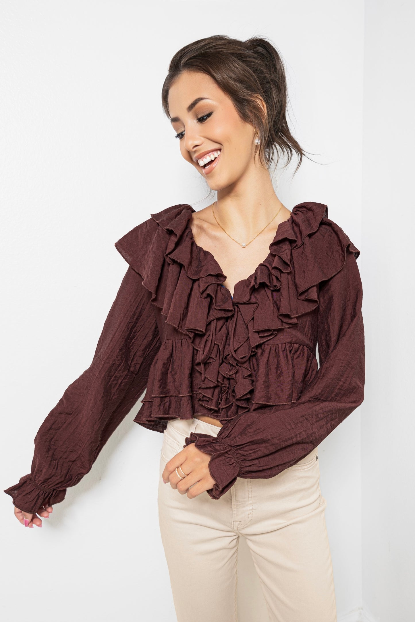 The Kingsley Ruffled Cropped Top