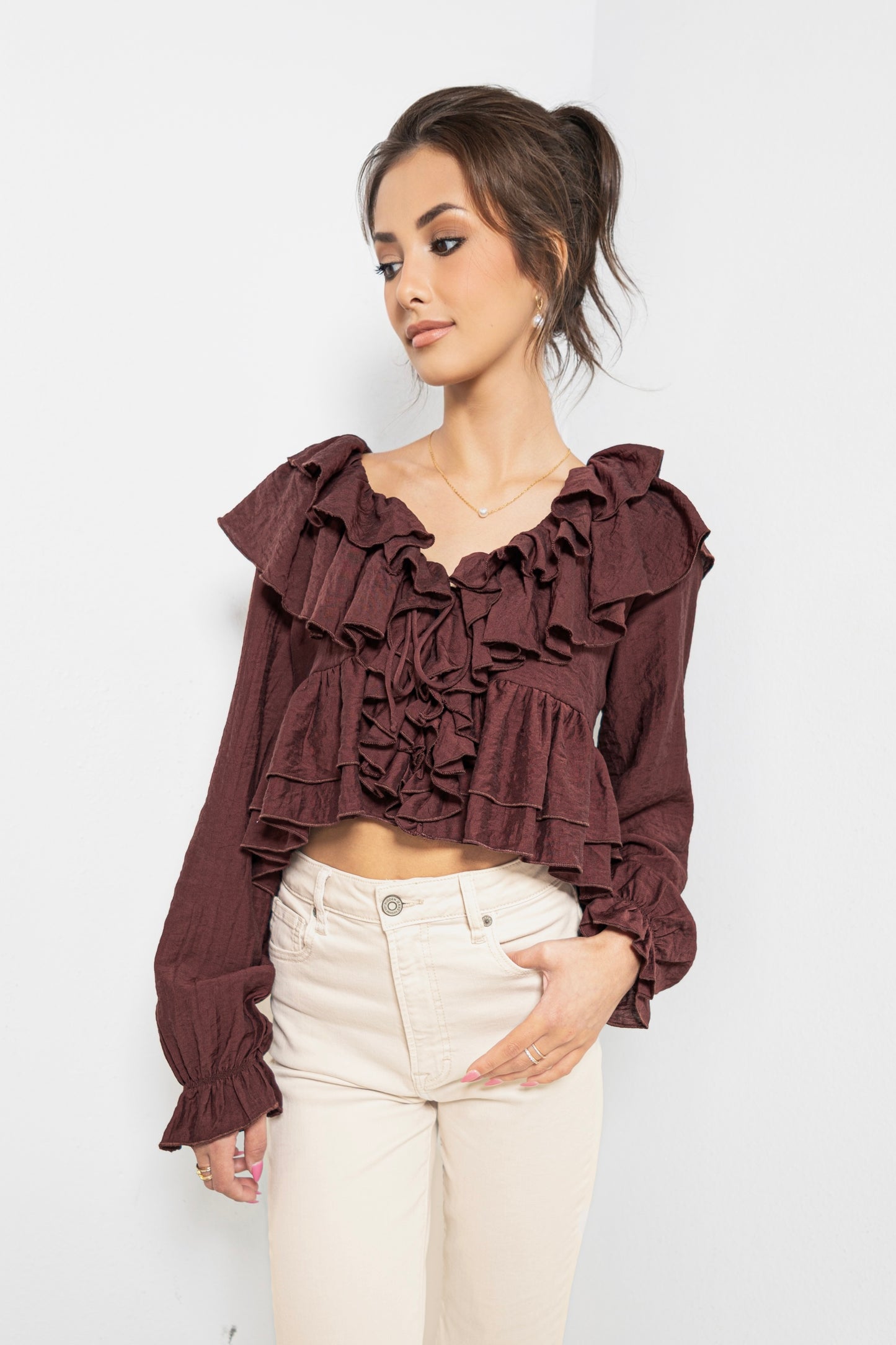 The Kingsley Ruffled Cropped Top