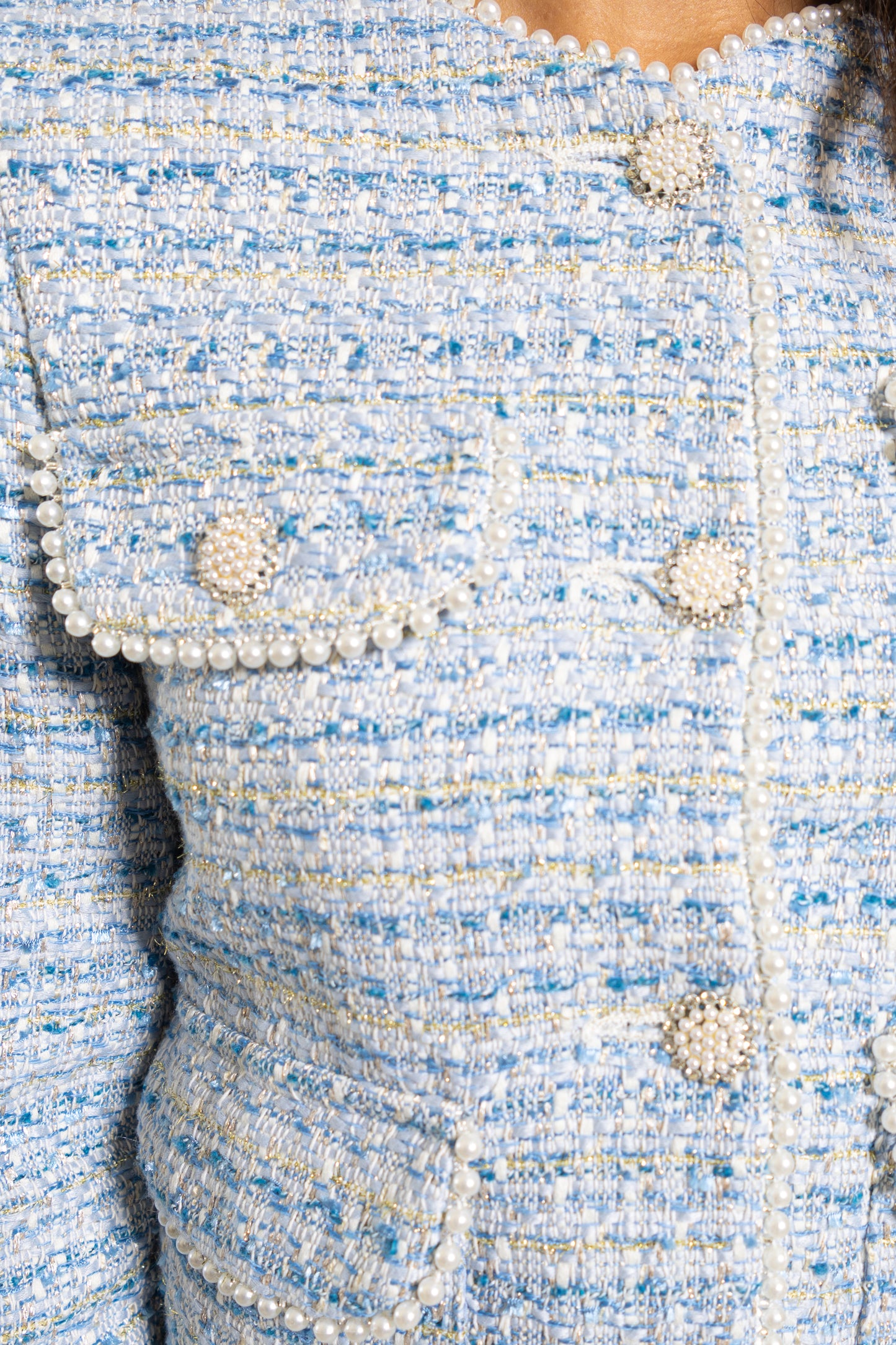 The Serena Tweed Light Blue Suit (Set) - K Couture Exclusive