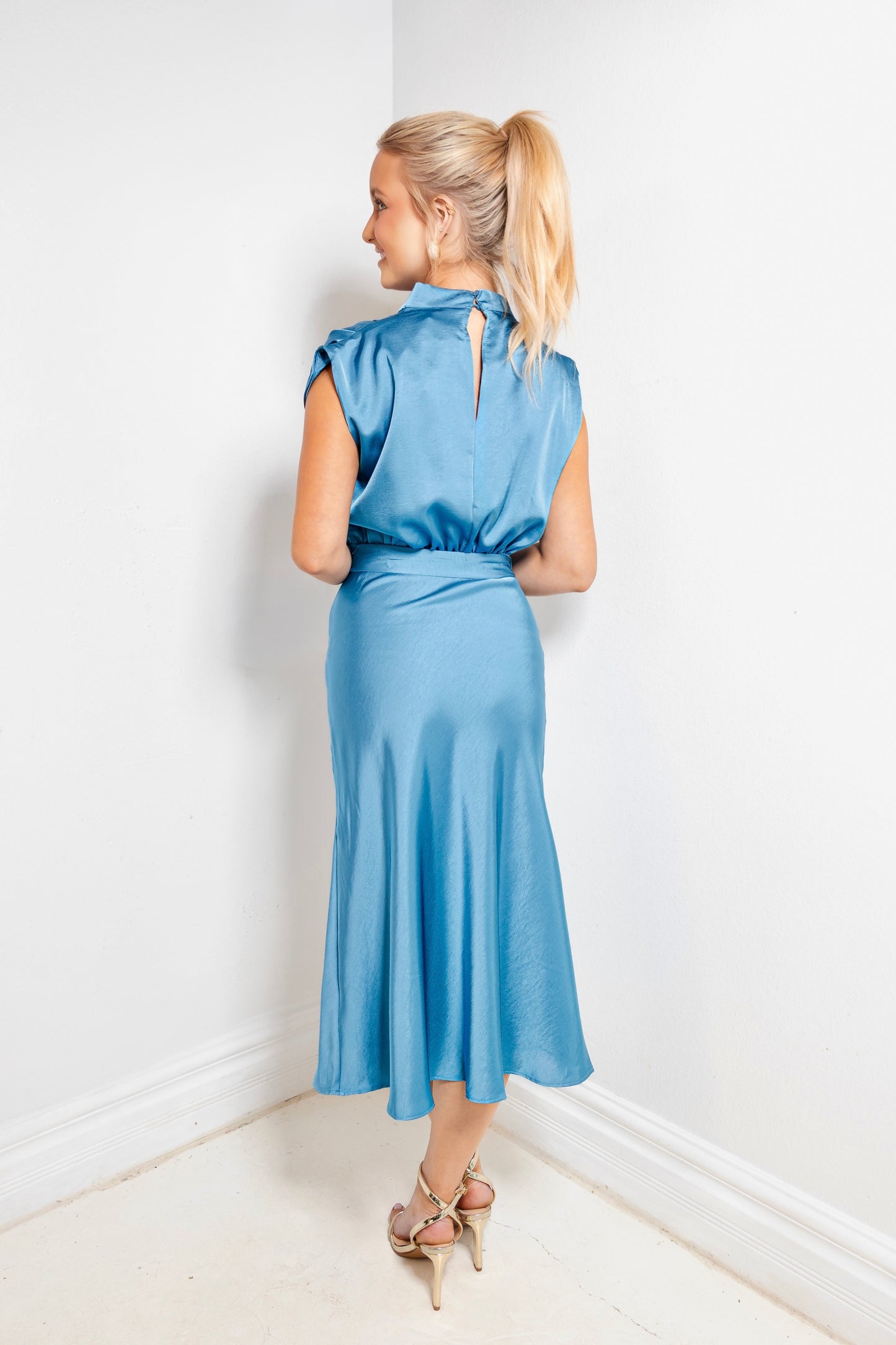 The Sloane Mock Neck Midi Dress