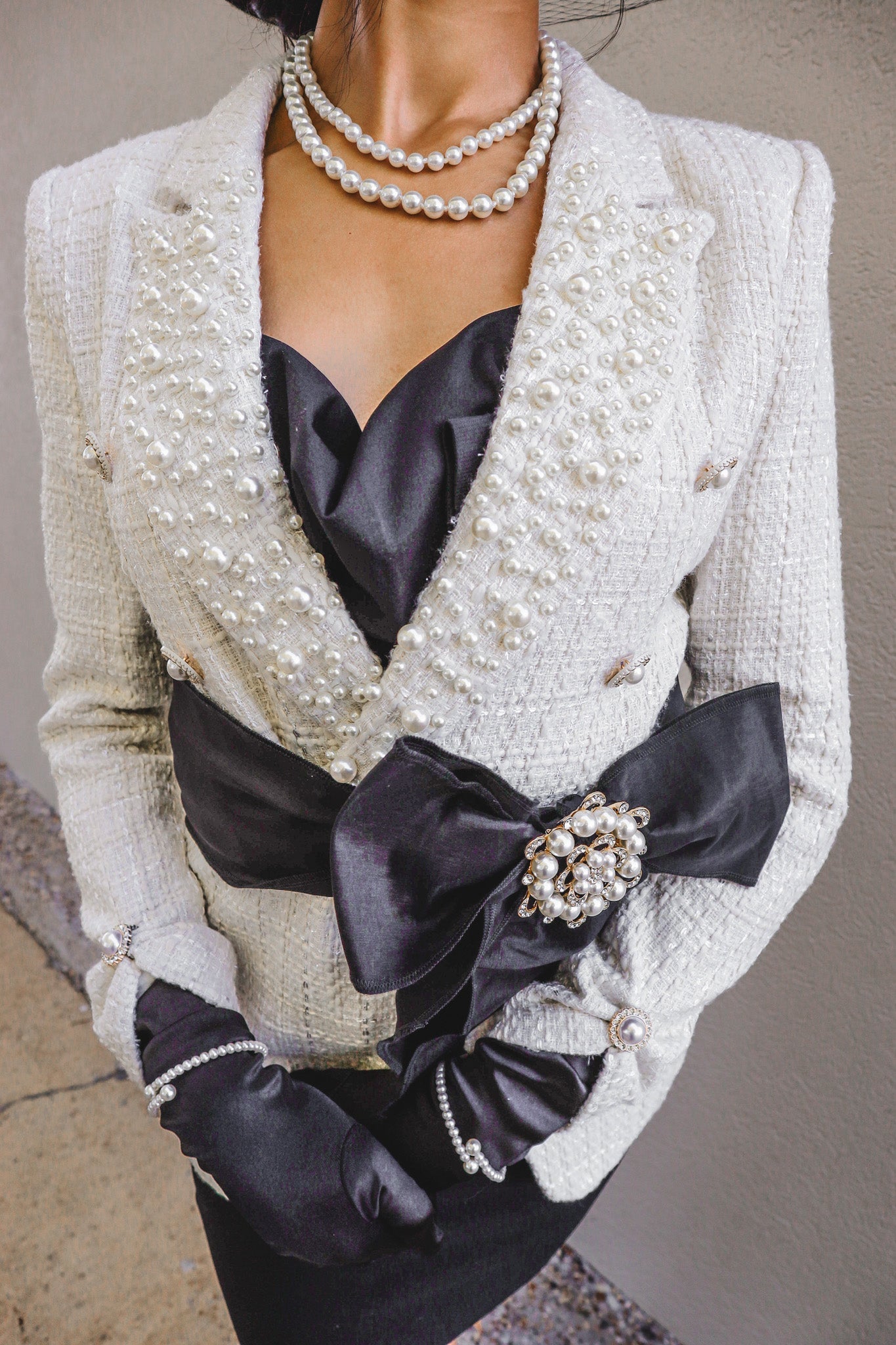 Timeless Tweed Pearl Blazer-Tops-KCoutureBoutique, women's boutique in Bossier City, Louisiana