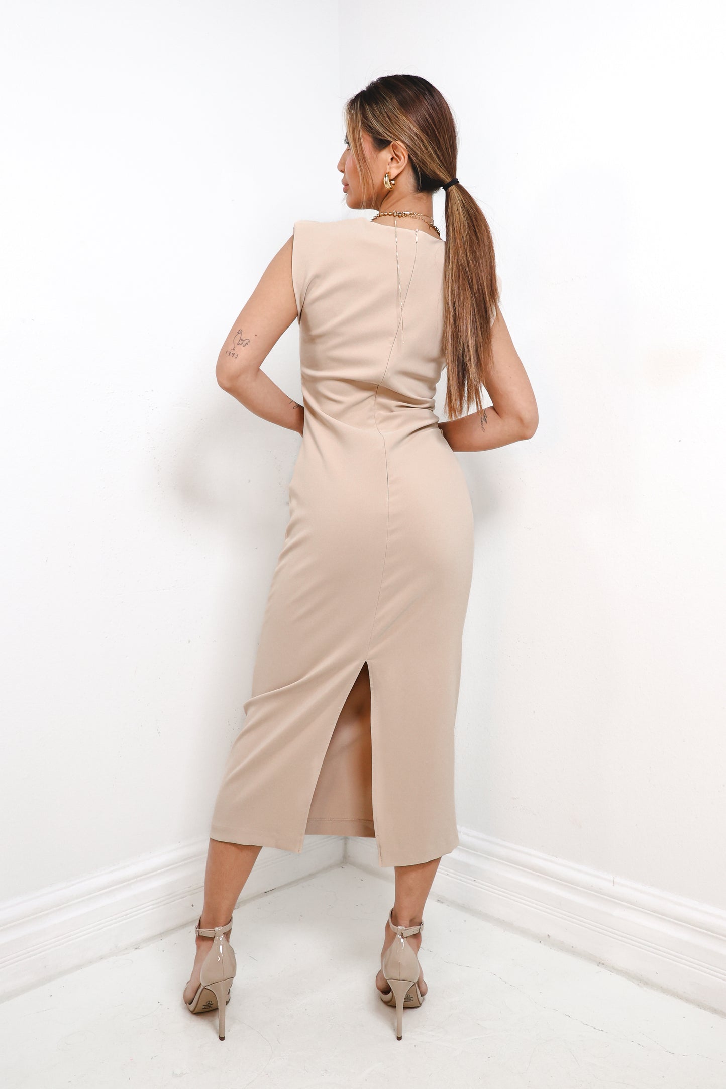 Timeless Allure Pleated Midi Dress