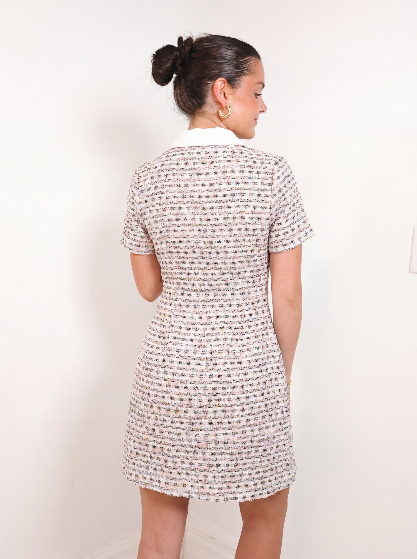Endless Rose Multi Tweed Short Sleeve Dress