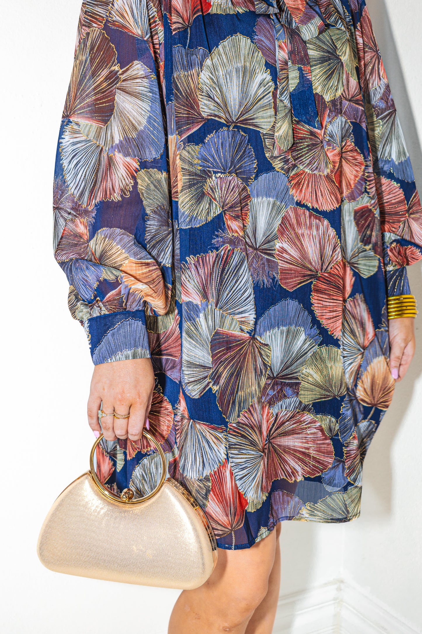 Twilight Petals Tie Neck Dress
