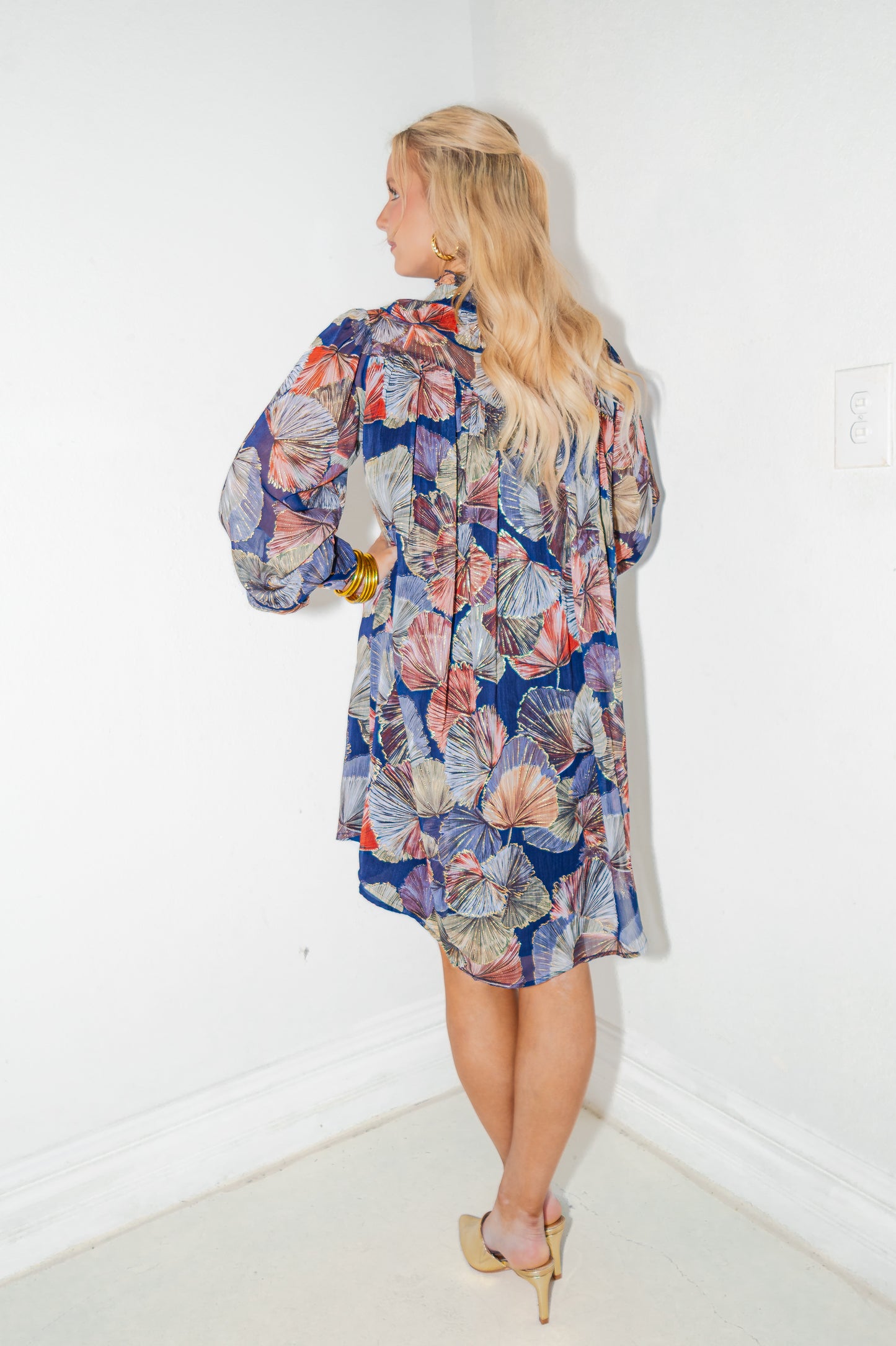 Twilight Petals Tie Neck Dress