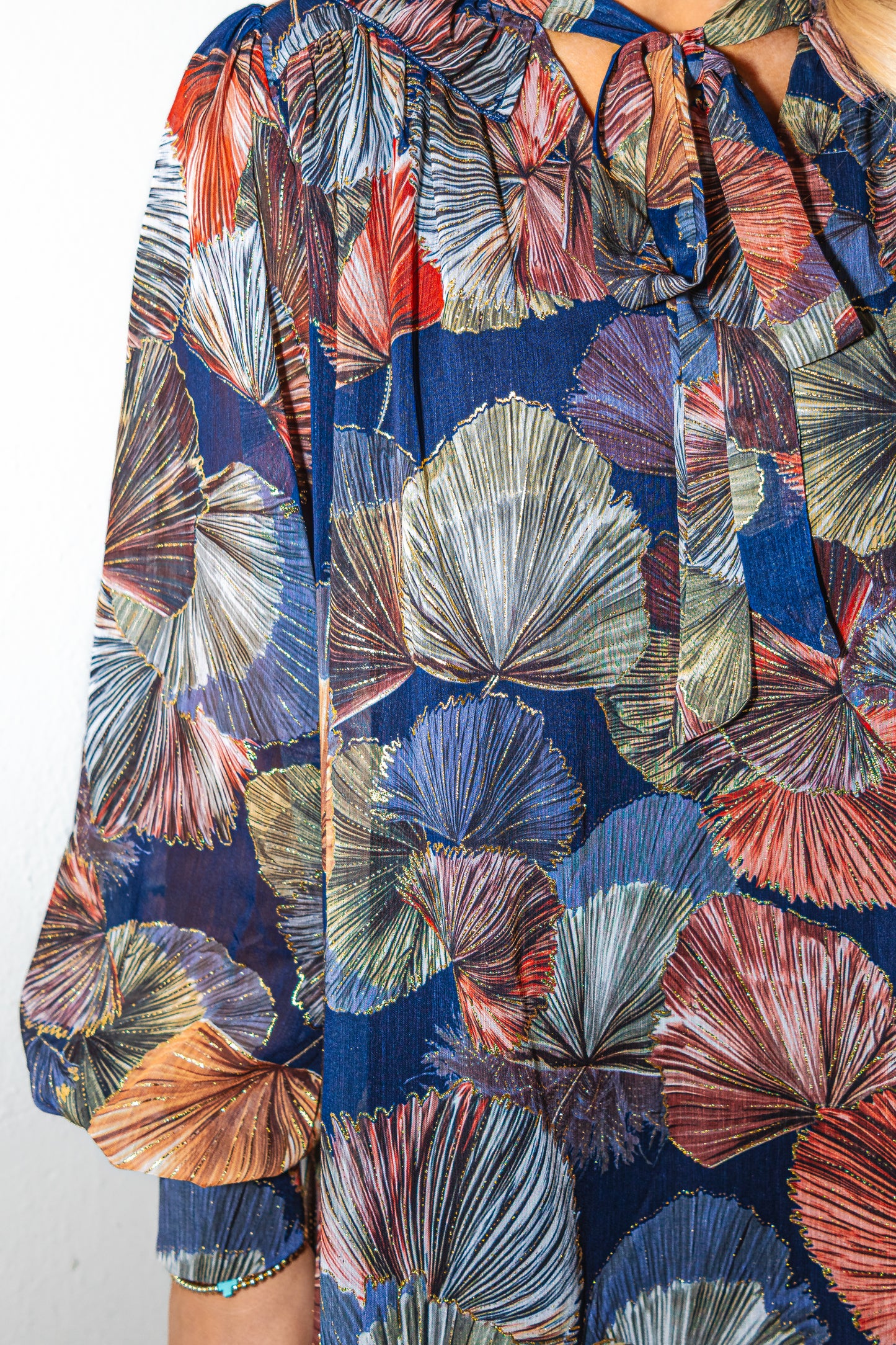 Twilight Petals Tie Neck Dress