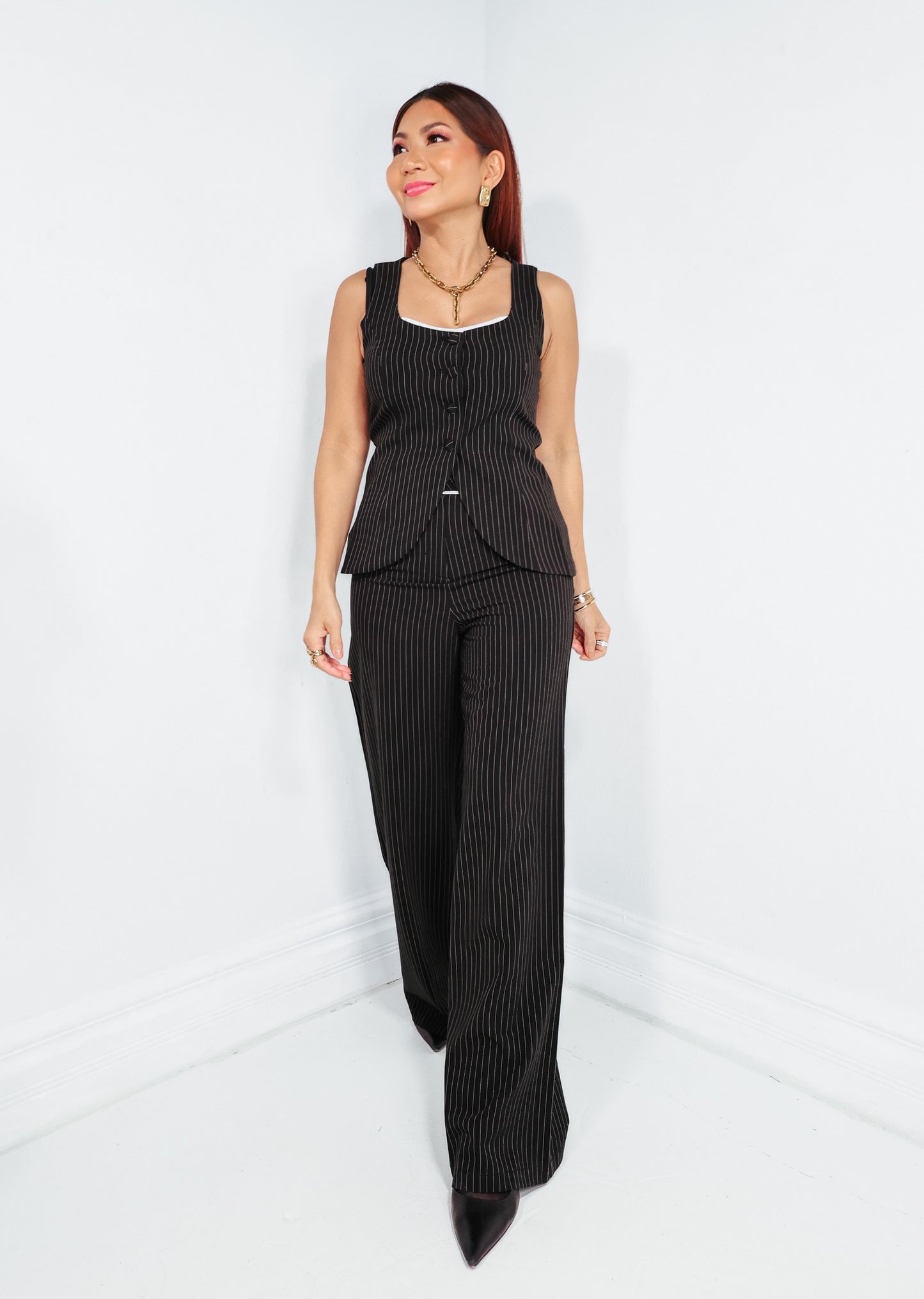 Uptown Chic Pinstripe Top