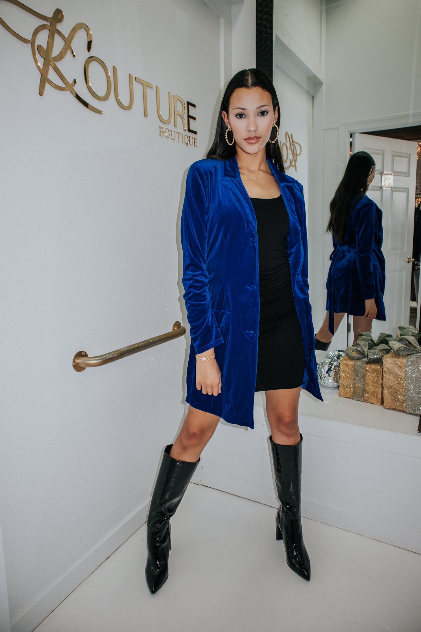 Velvet Dreams Blazer Dress-Dress-KCoutureBoutique, women's boutique in Bossier City, Louisiana