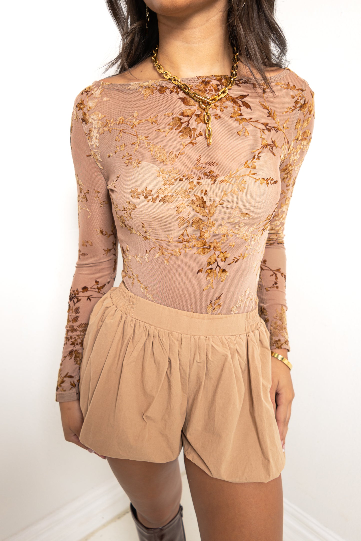 Velvet Vines Mesh Bodysuit