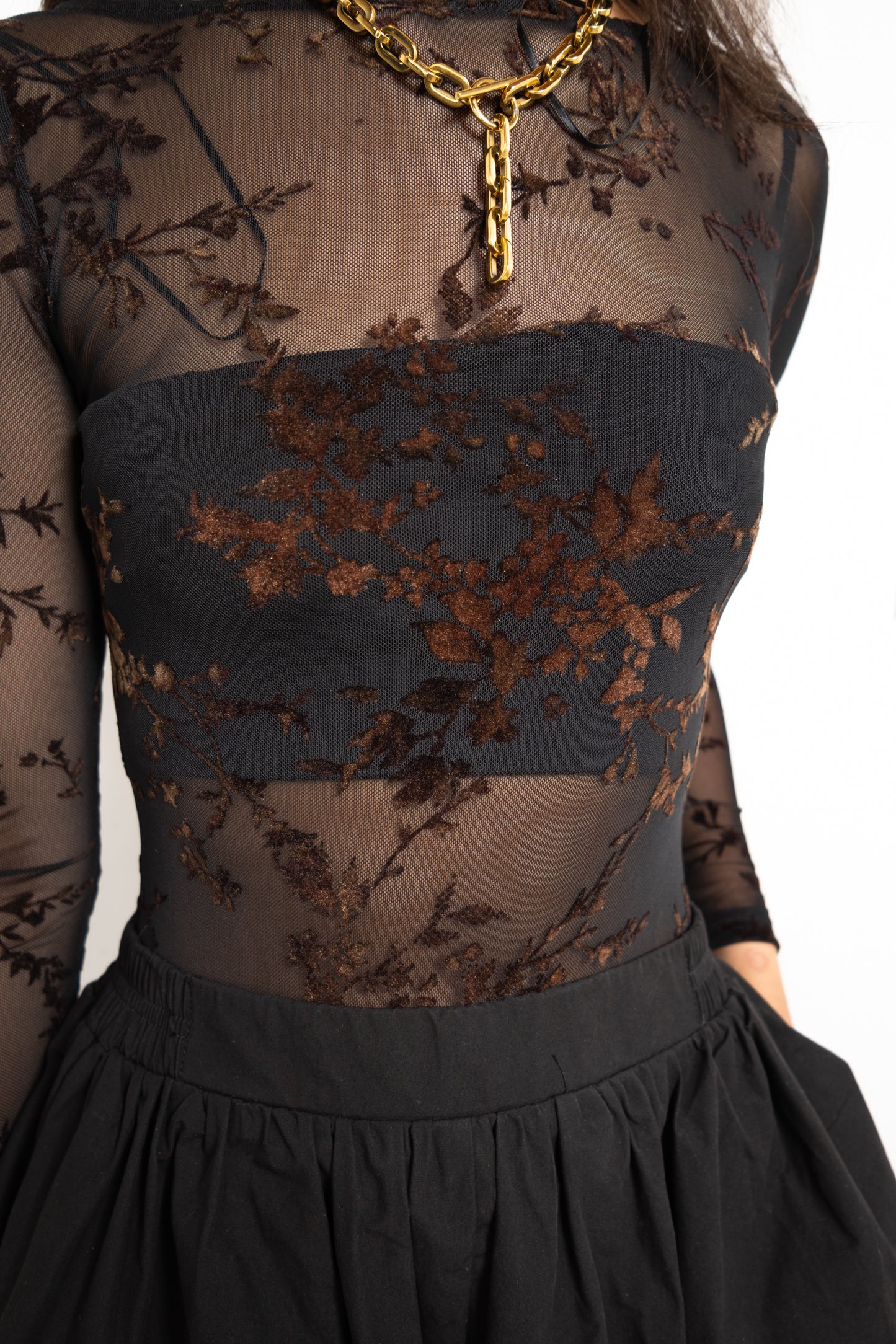 Velvet Vines Mesh Bodysuit