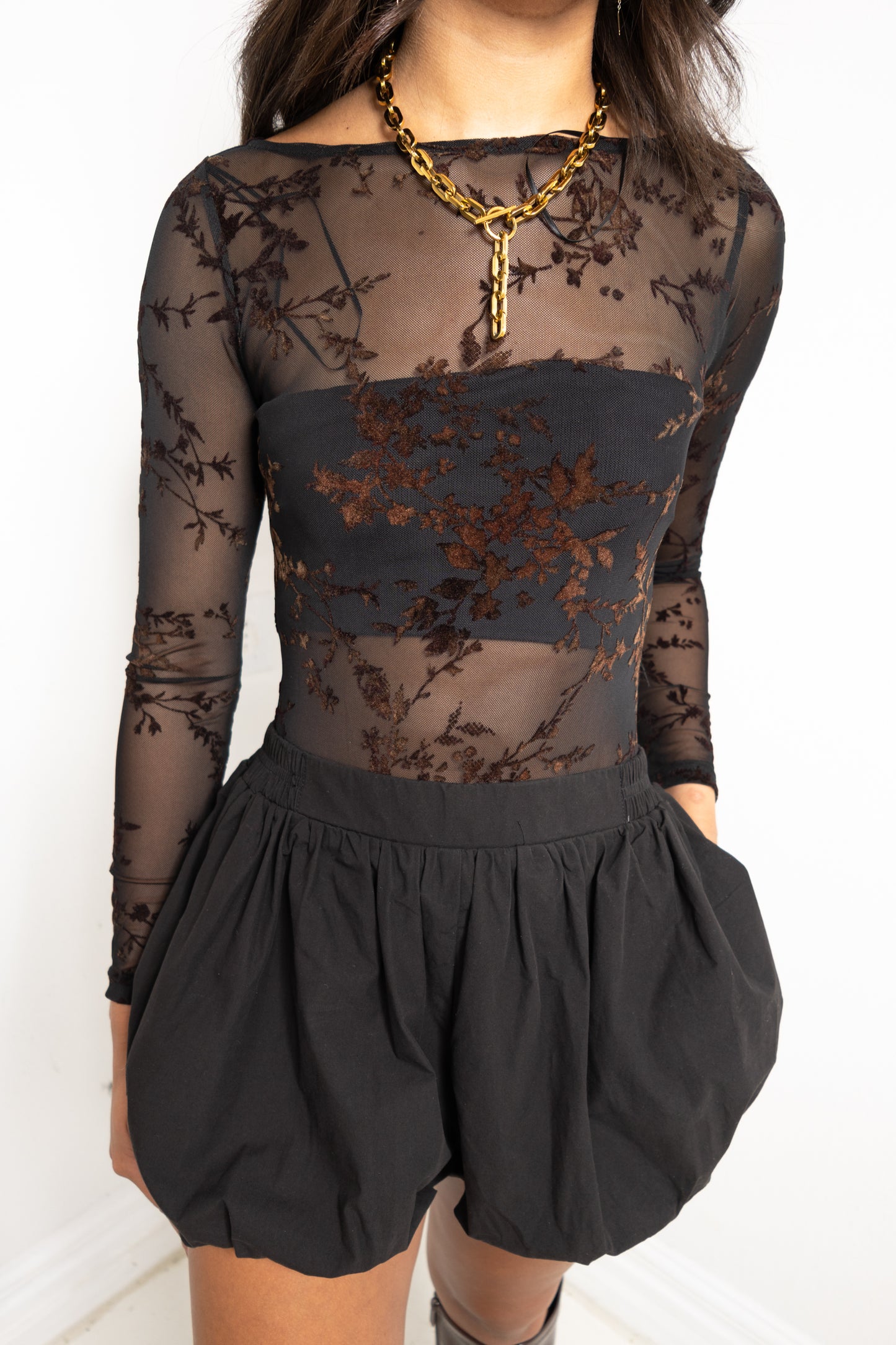 Velvet Vines Mesh Bodysuit