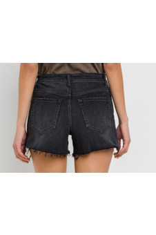 Vervet Black High Rise Side Slit Shorts-Bottoms-KCoutureBoutique, women's boutique in Bossier City, Louisiana