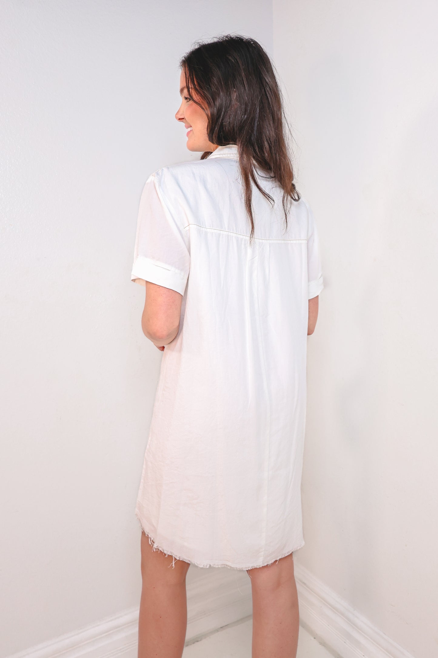 Washed Denim Shirt Dress
