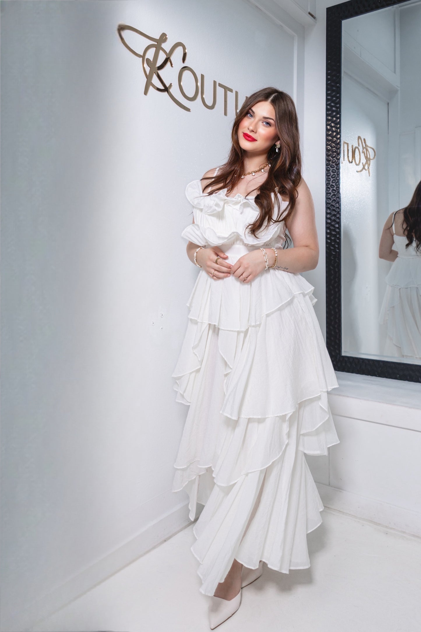 Whispered Promises Layered Pleated Maxi Dress