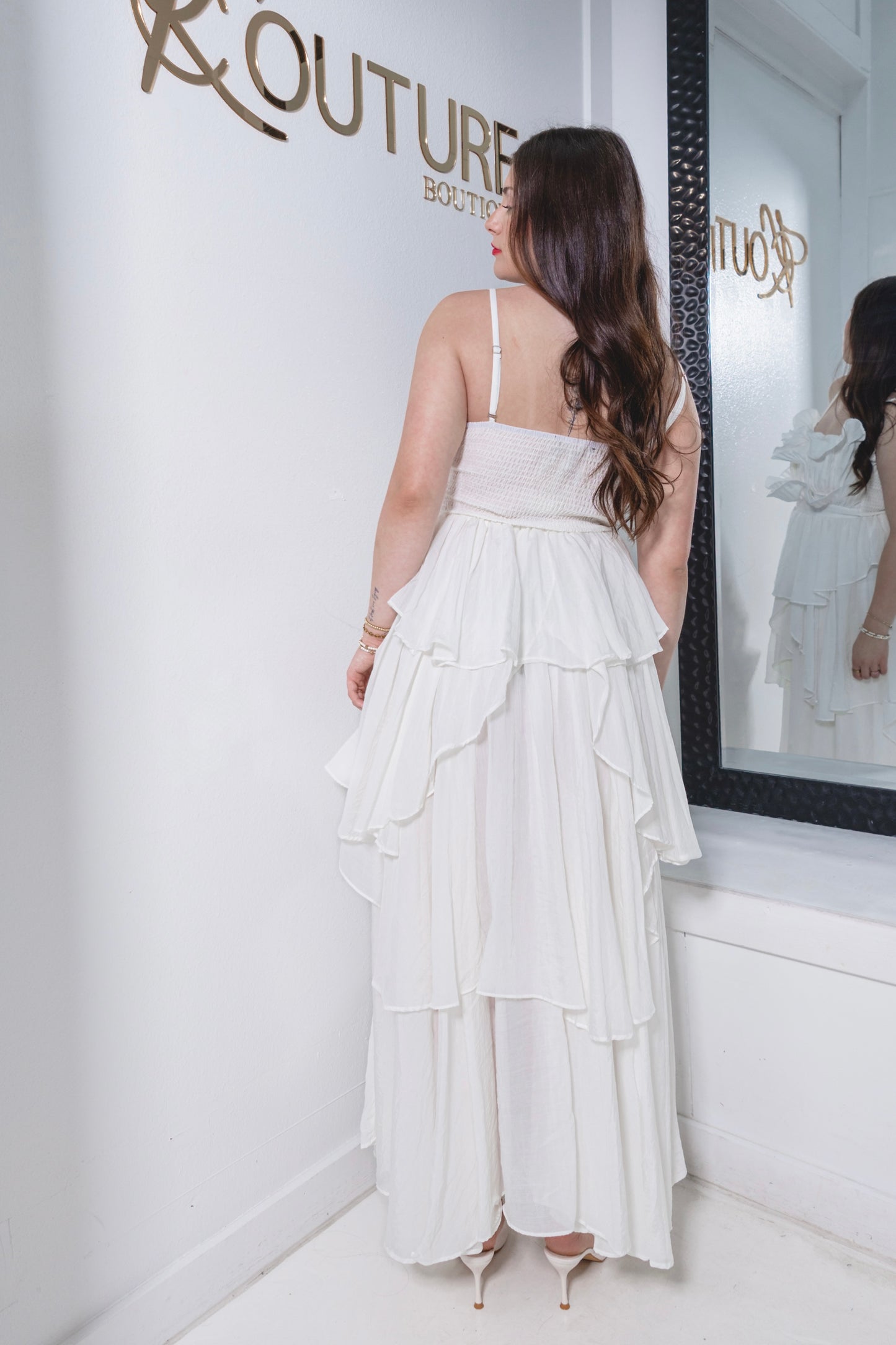Whispered Promises Layered Pleated Maxi Dress