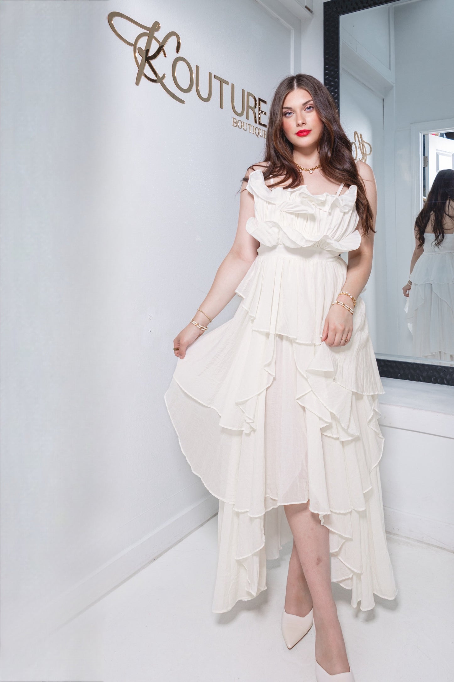 Whispered Promises Layered Pleated Maxi Dress