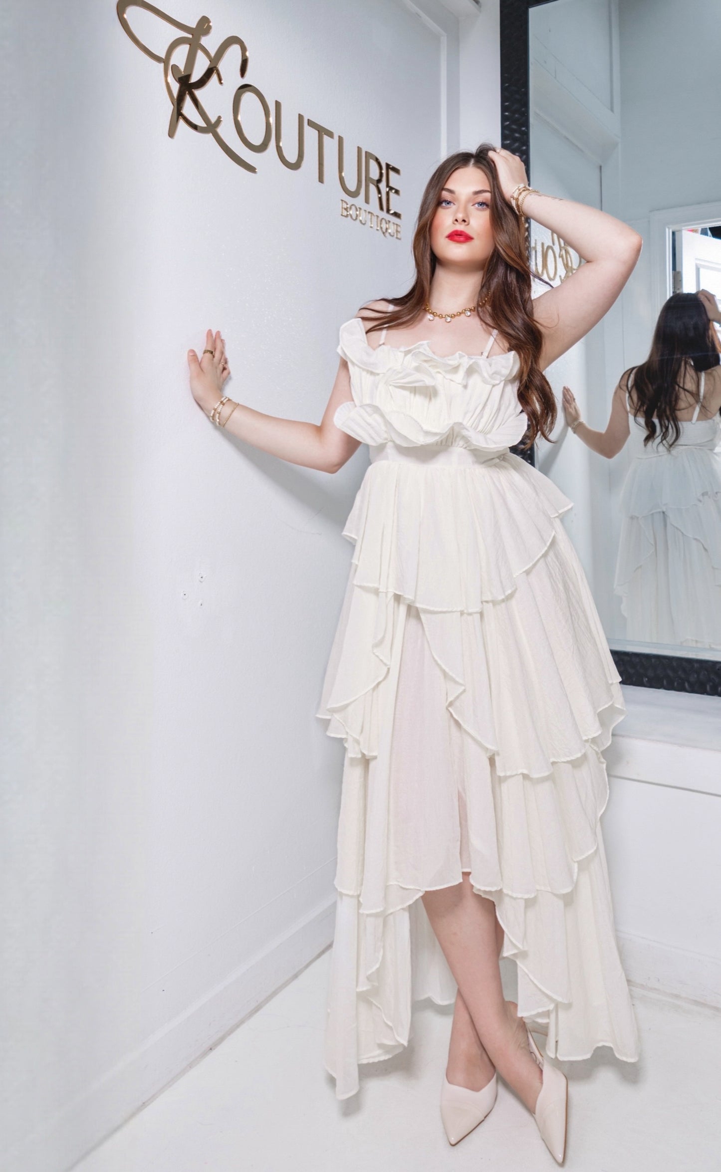 Whispered Promises Layered Pleated Maxi Dress