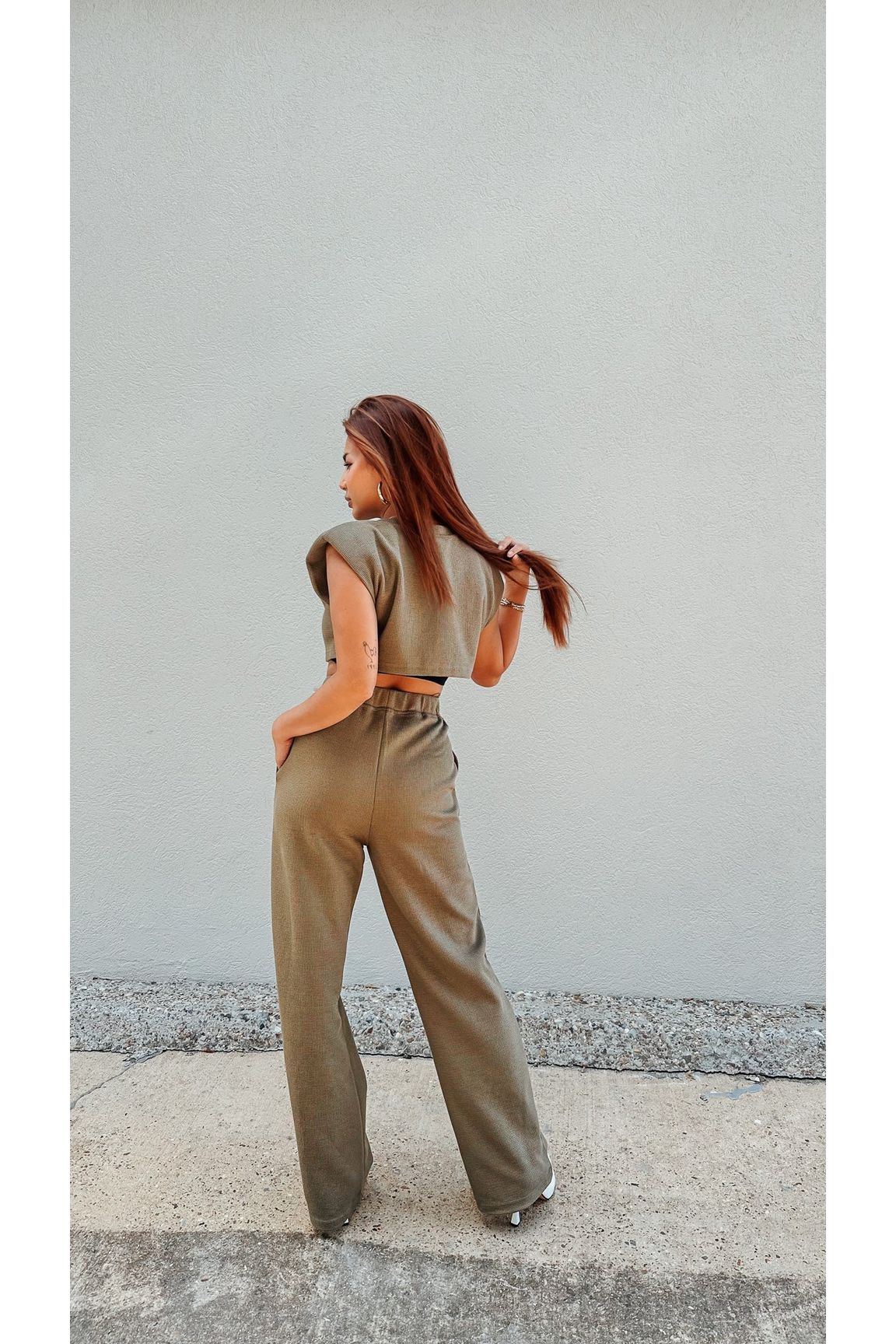 Whitley Waffle Knit Wide Leg Pant-Bottoms-KCoutureBoutique, women's boutique in Bossier City, Louisiana