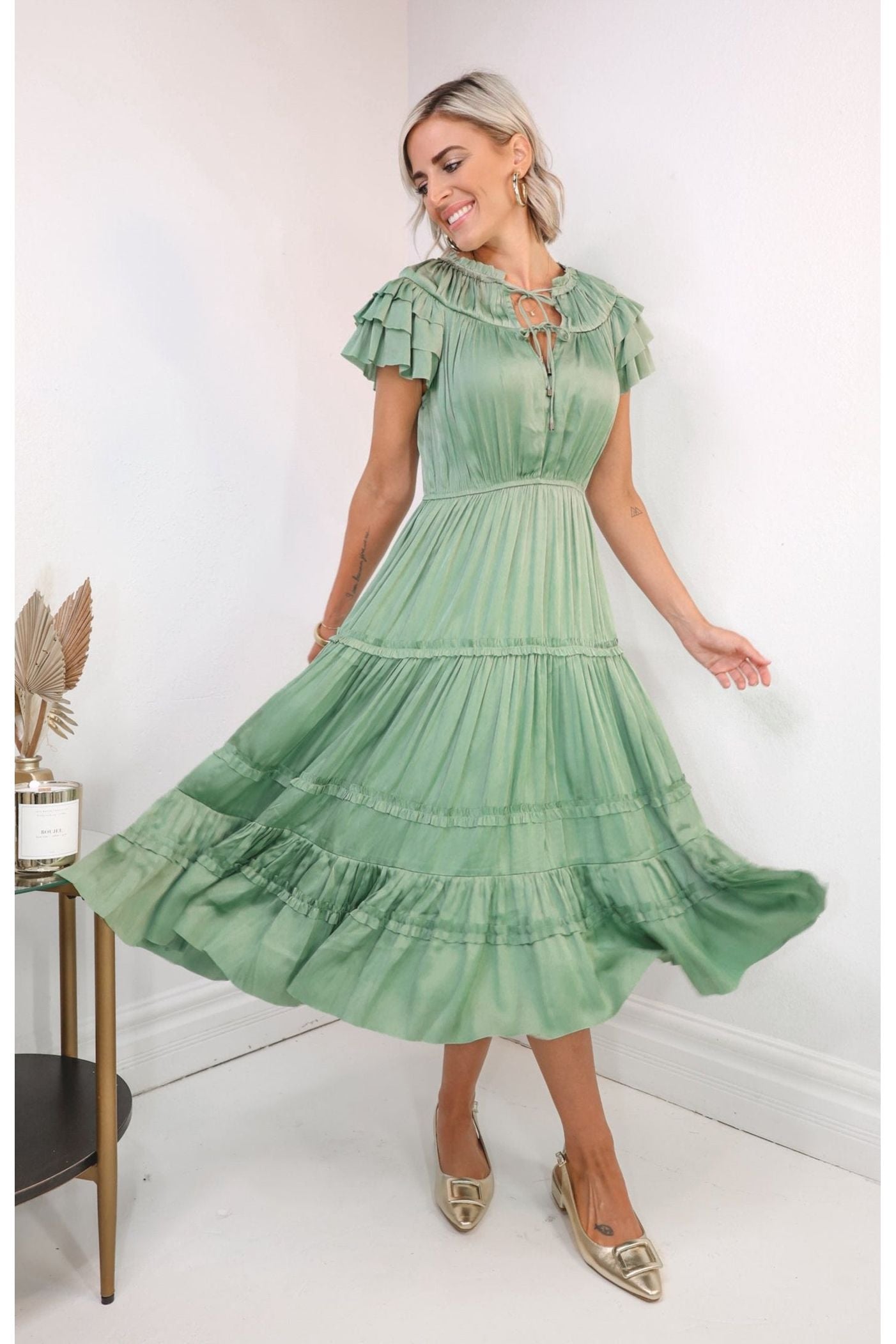 Won Your Heart Sage Green Midi Dress | KCoutureBoutique Won Your Heart Sage Green Midi Dress | KCoutureBoutique