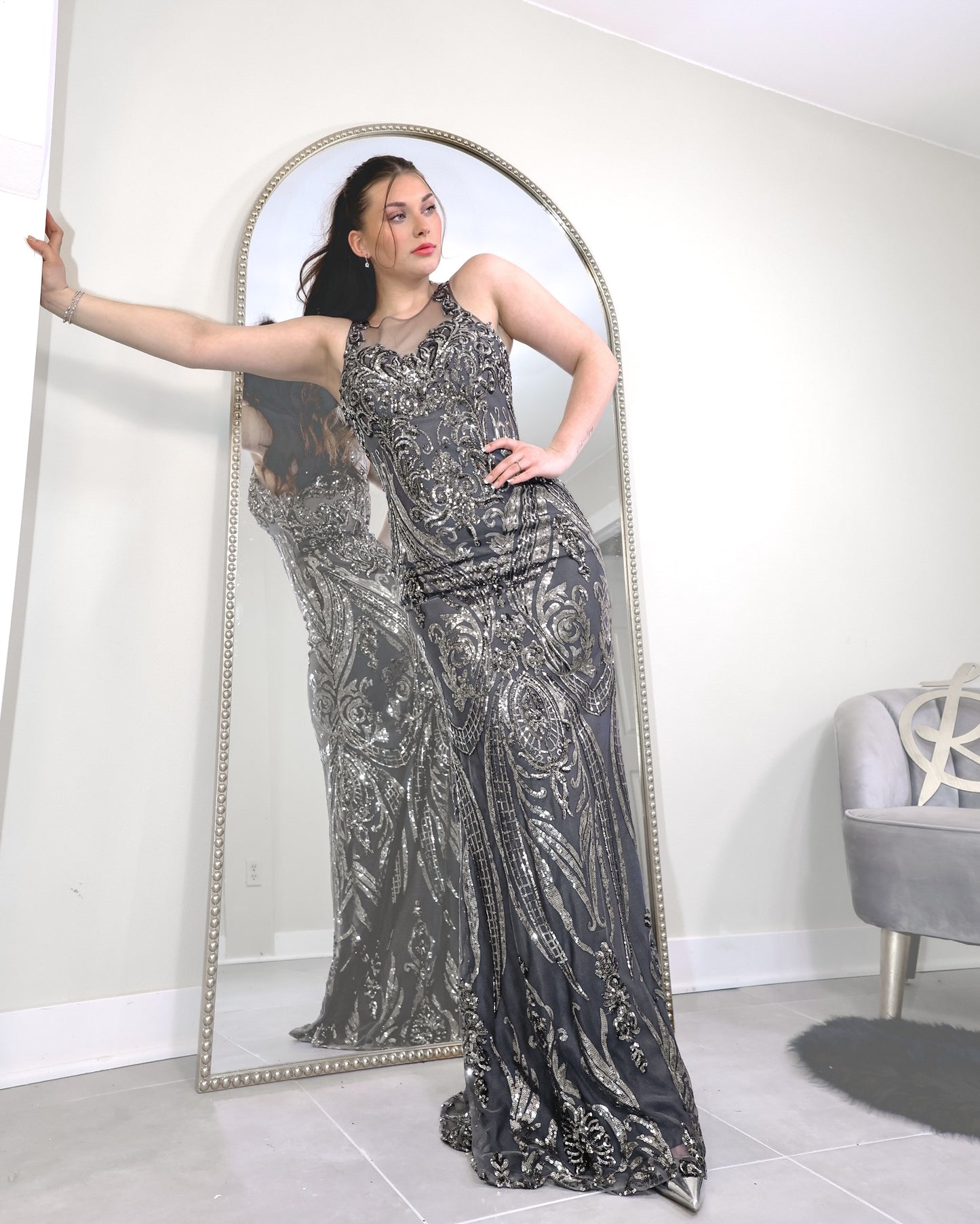 Your Night To Shine Sequin Evening Gown