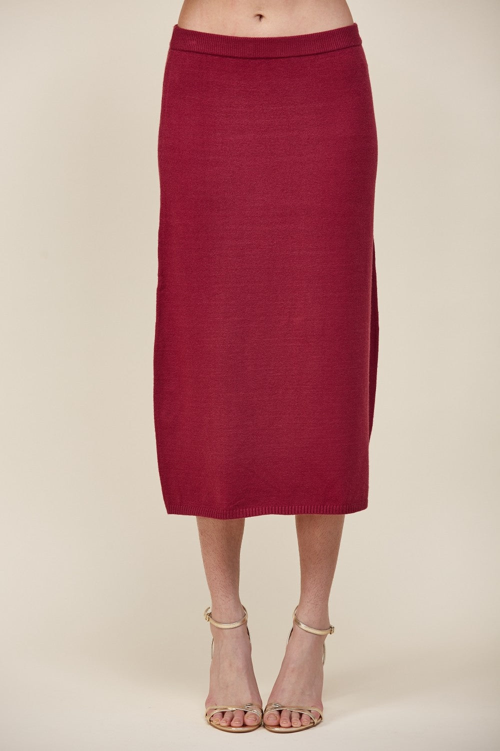 Wine About it Knit Midi Skirt