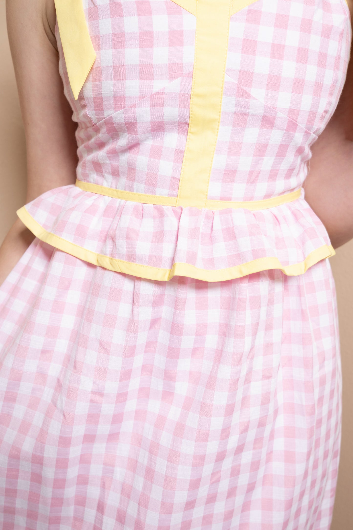 Pink Lemonade Gingham Midi Dress
