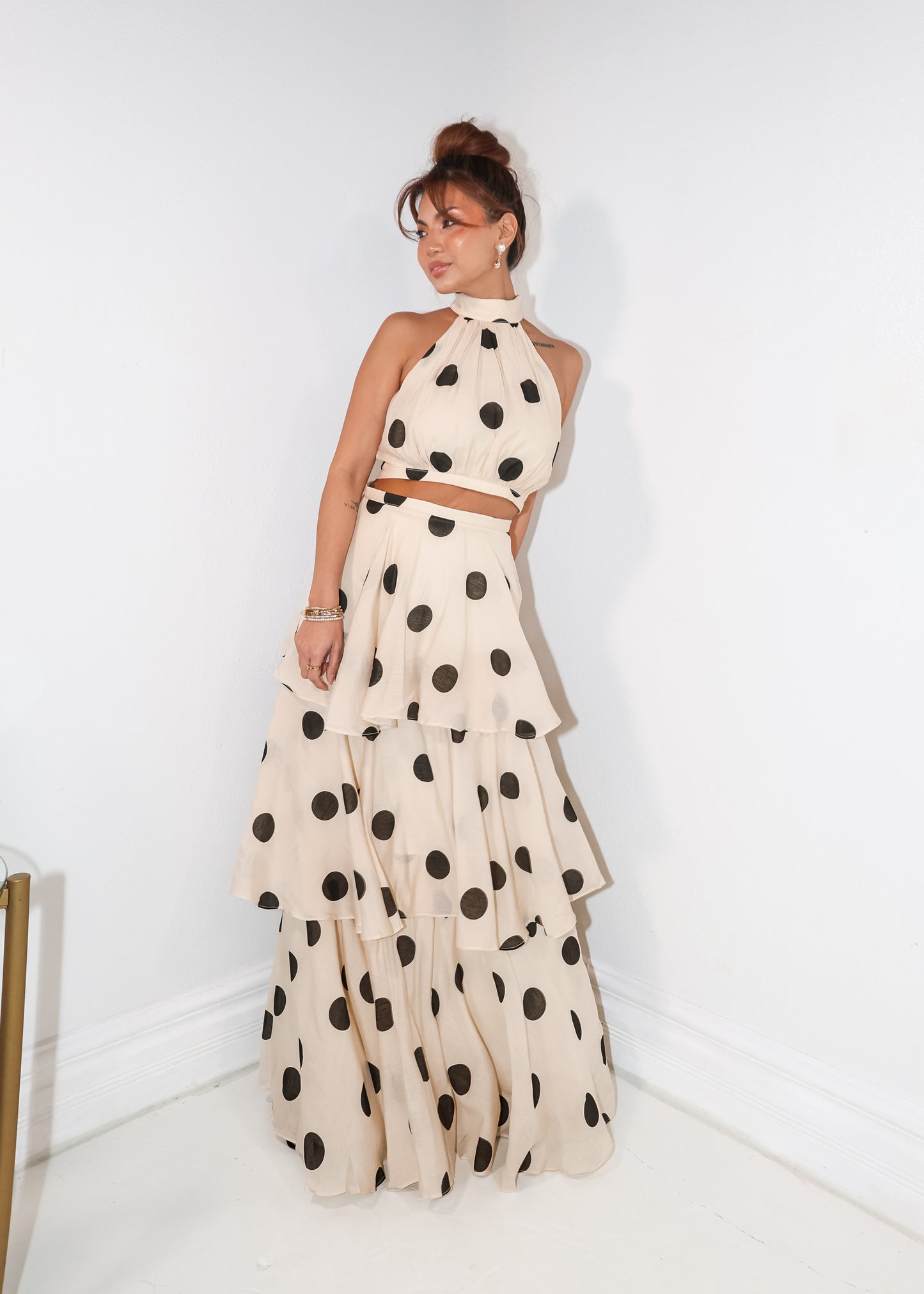Poised In Polka Maxi Skirt