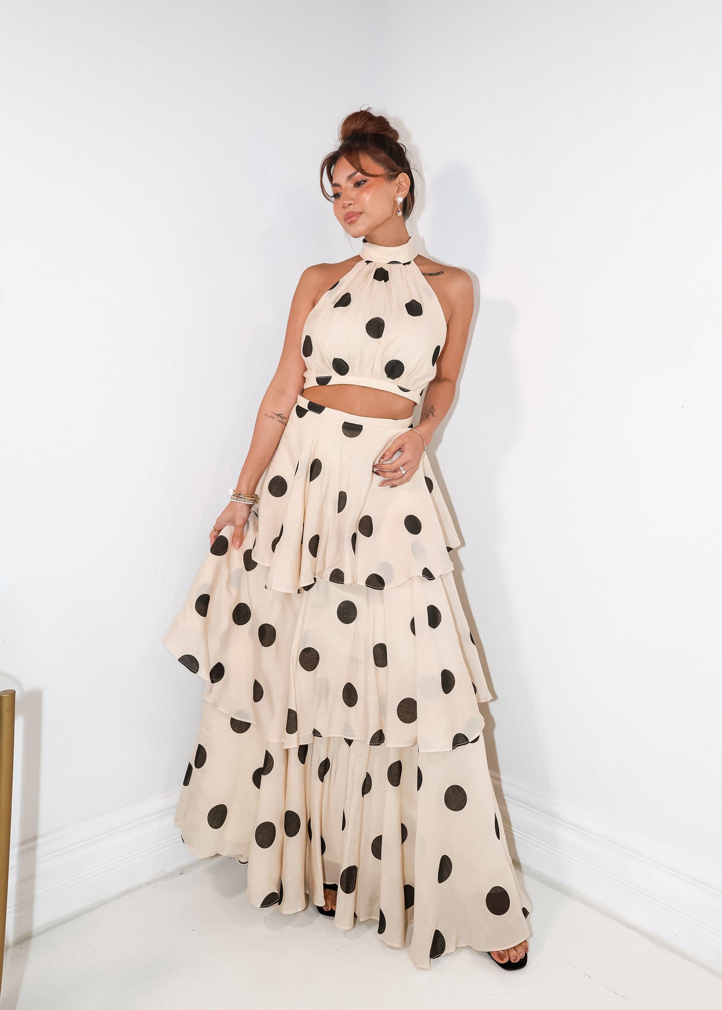 Poised In Polka Maxi Skirt