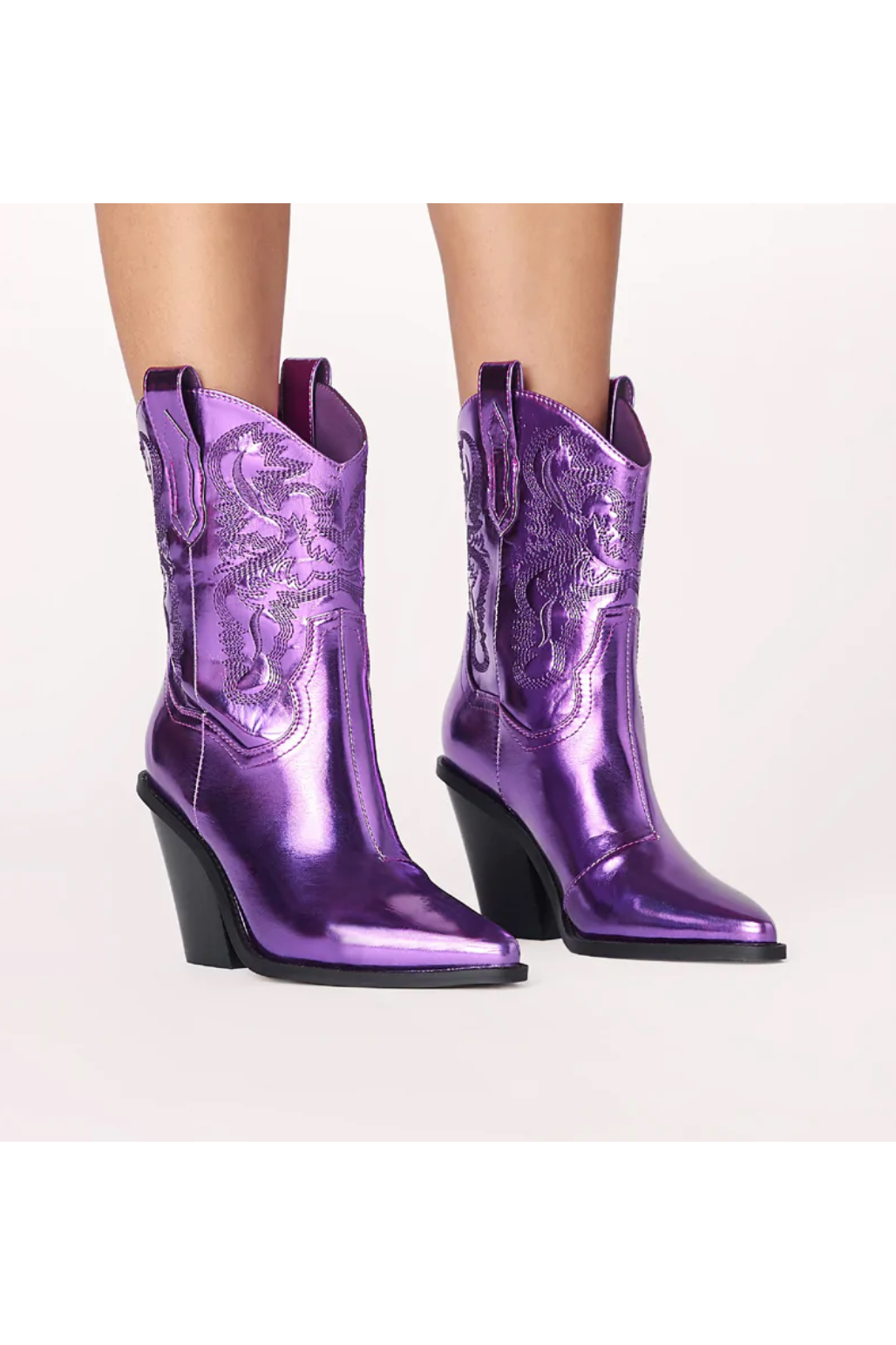 Billini Purple Metallic Booties-Apparel & Accessories-KCoutureBoutique, women's boutique in Bossier City, Louisiana