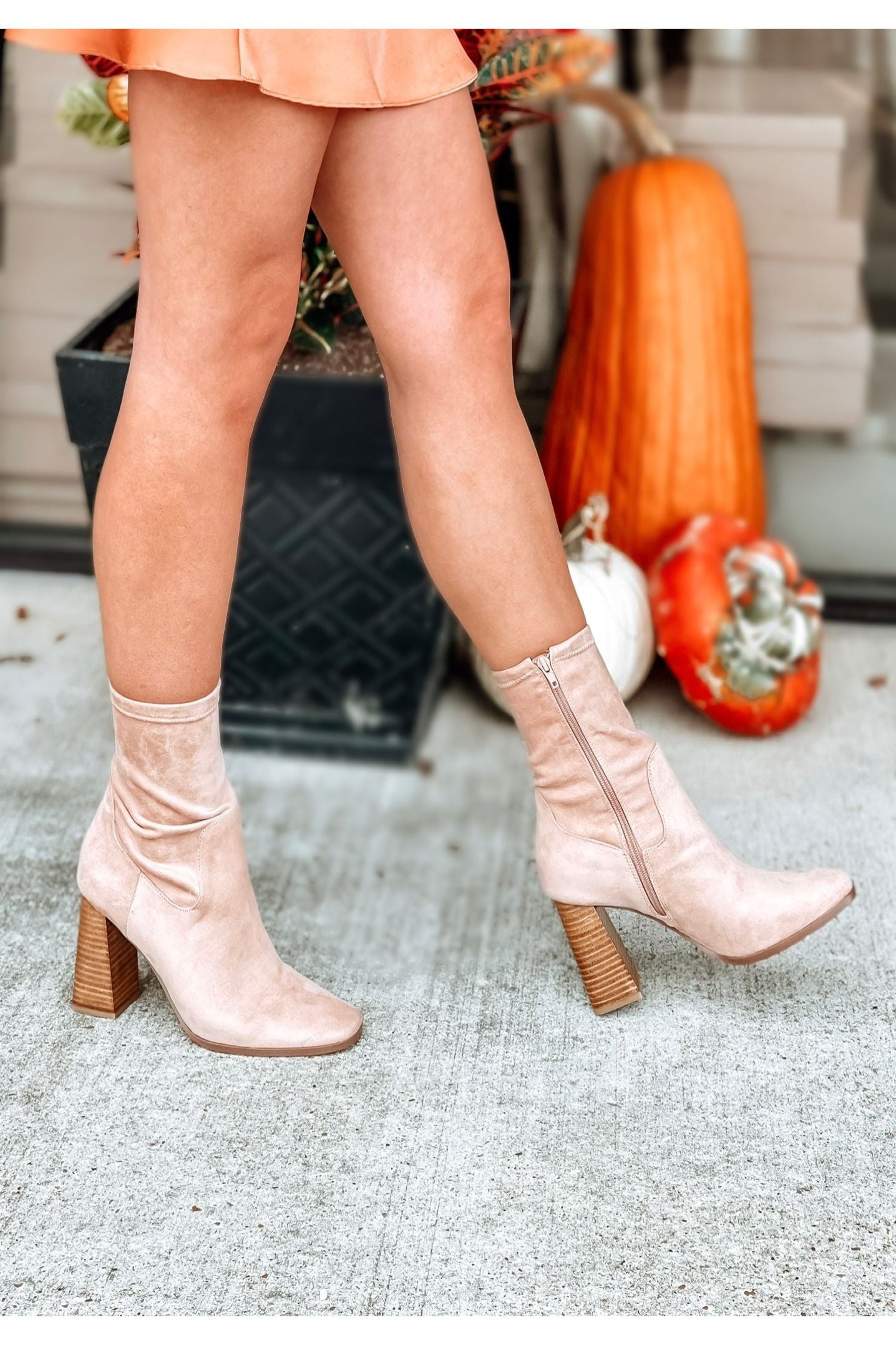 Chinese Laundry Kyrie Natural Suede Bootie-Shoes-KCoutureBoutique, women's boutique in Bossier City, Louisiana