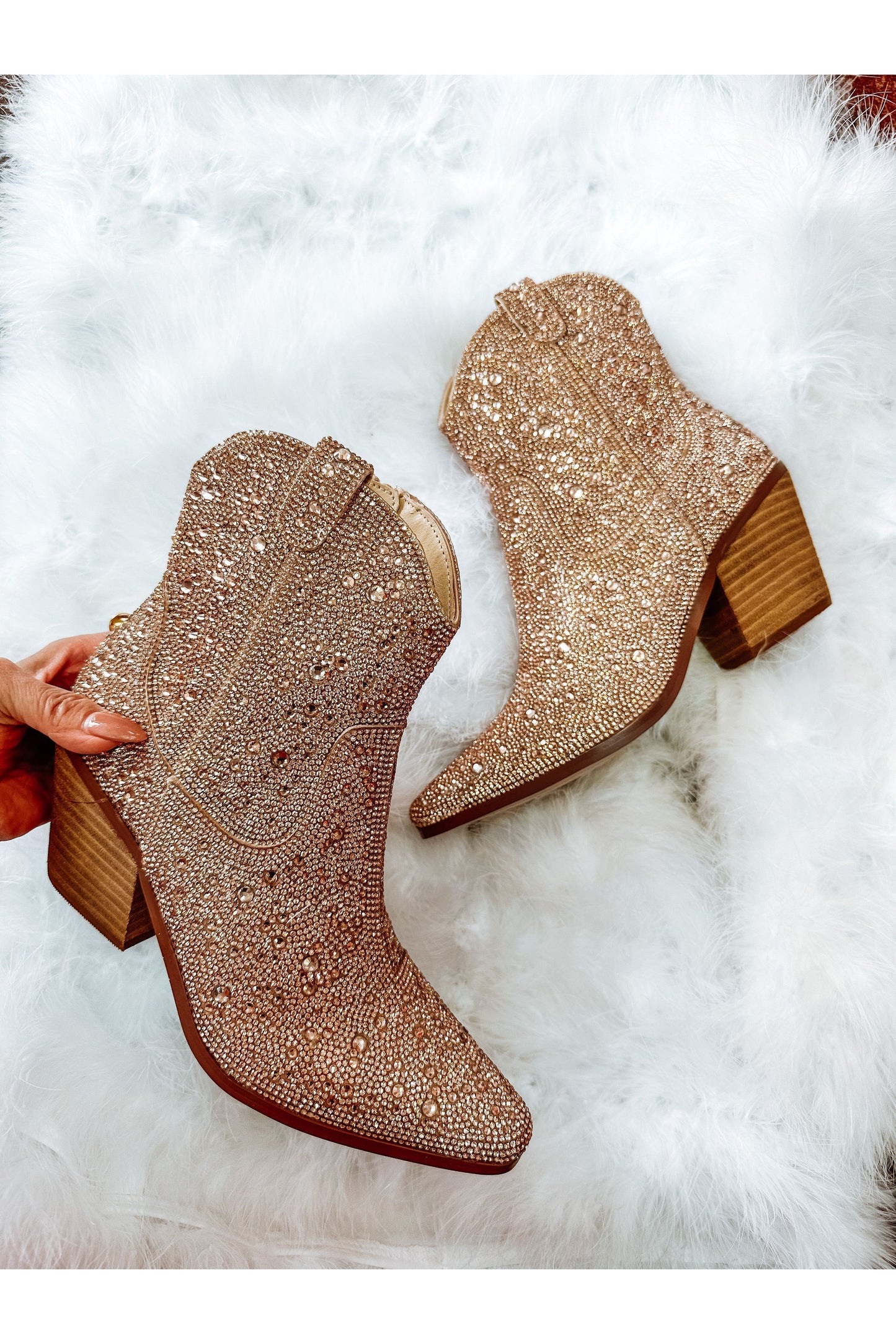 Christine Angel Rhinestone Booties-Shoes-KCoutureBoutique, women's boutique in Bossier City, Louisiana