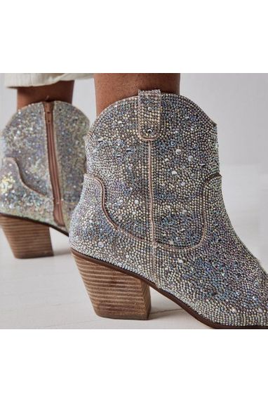 Christine Angel Rhinestone Booties-Shoes-KCoutureBoutique, women's boutique in Bossier City, Louisiana