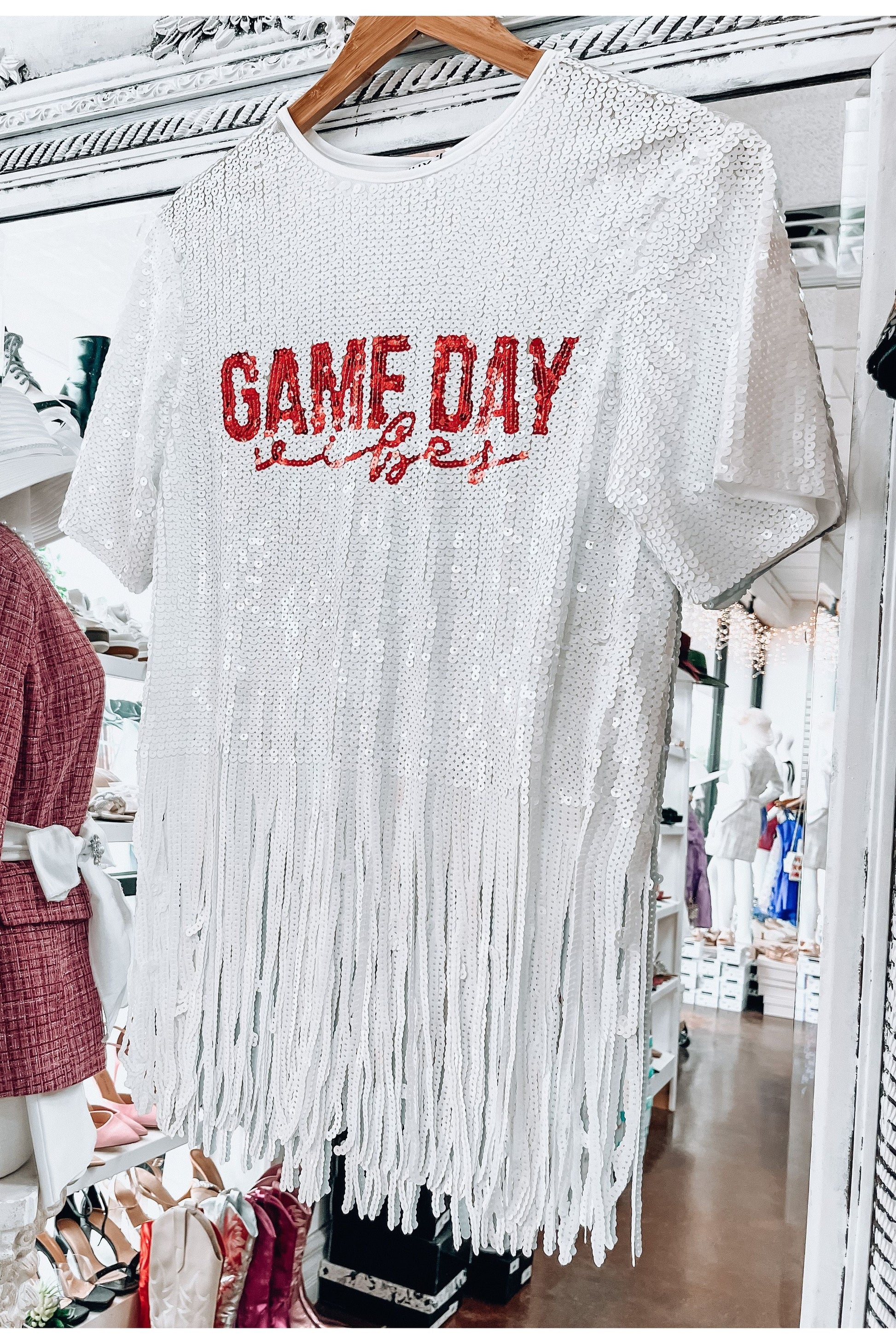 Game Day Sequin Fringe Top-Apparel & Accessories-KCoutureBoutique, women's boutique in Bossier City, Louisiana