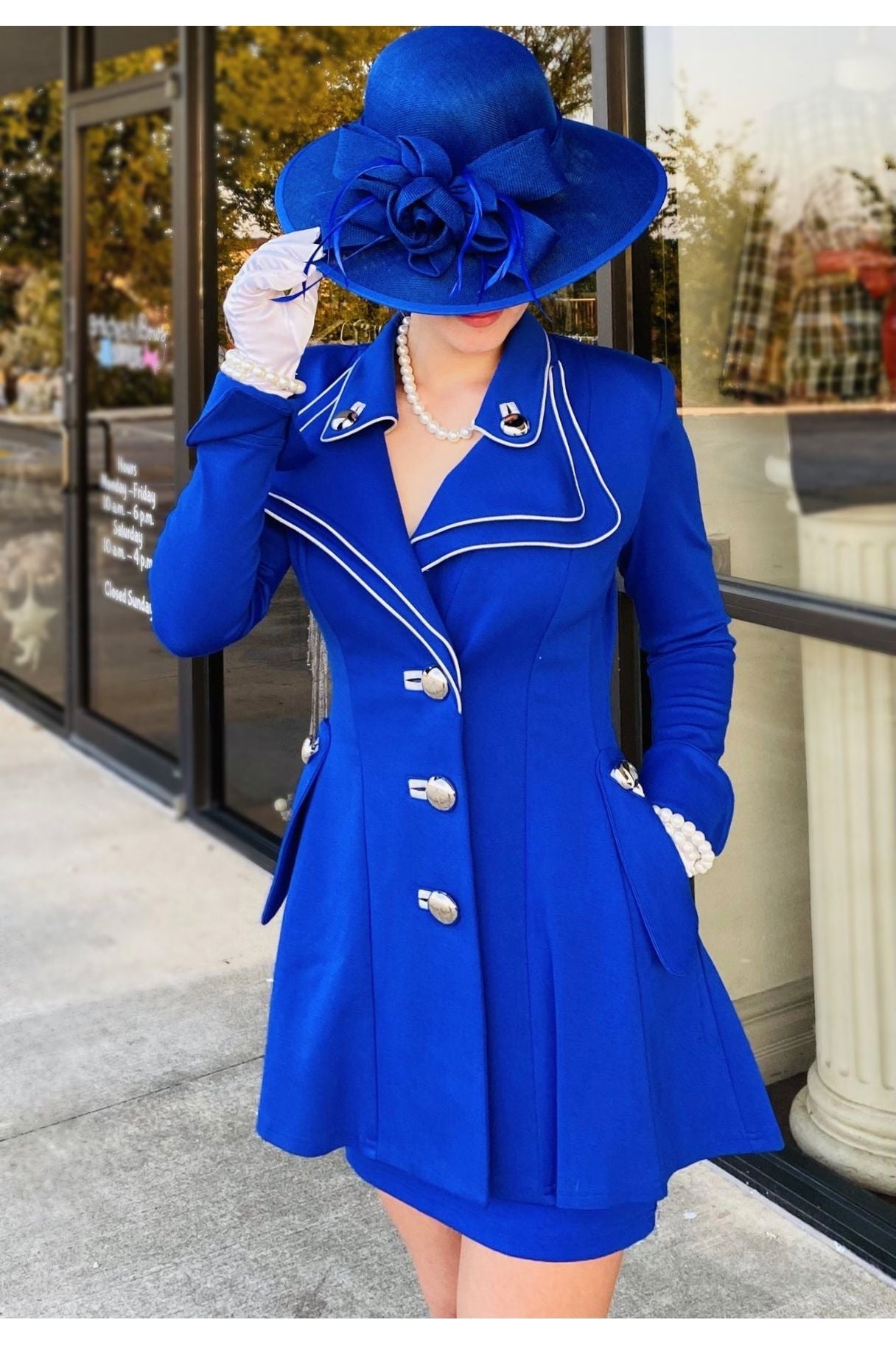 Royal Princess Blue Couture Dress Coat Royal Princess Blue Couture Dress Coat