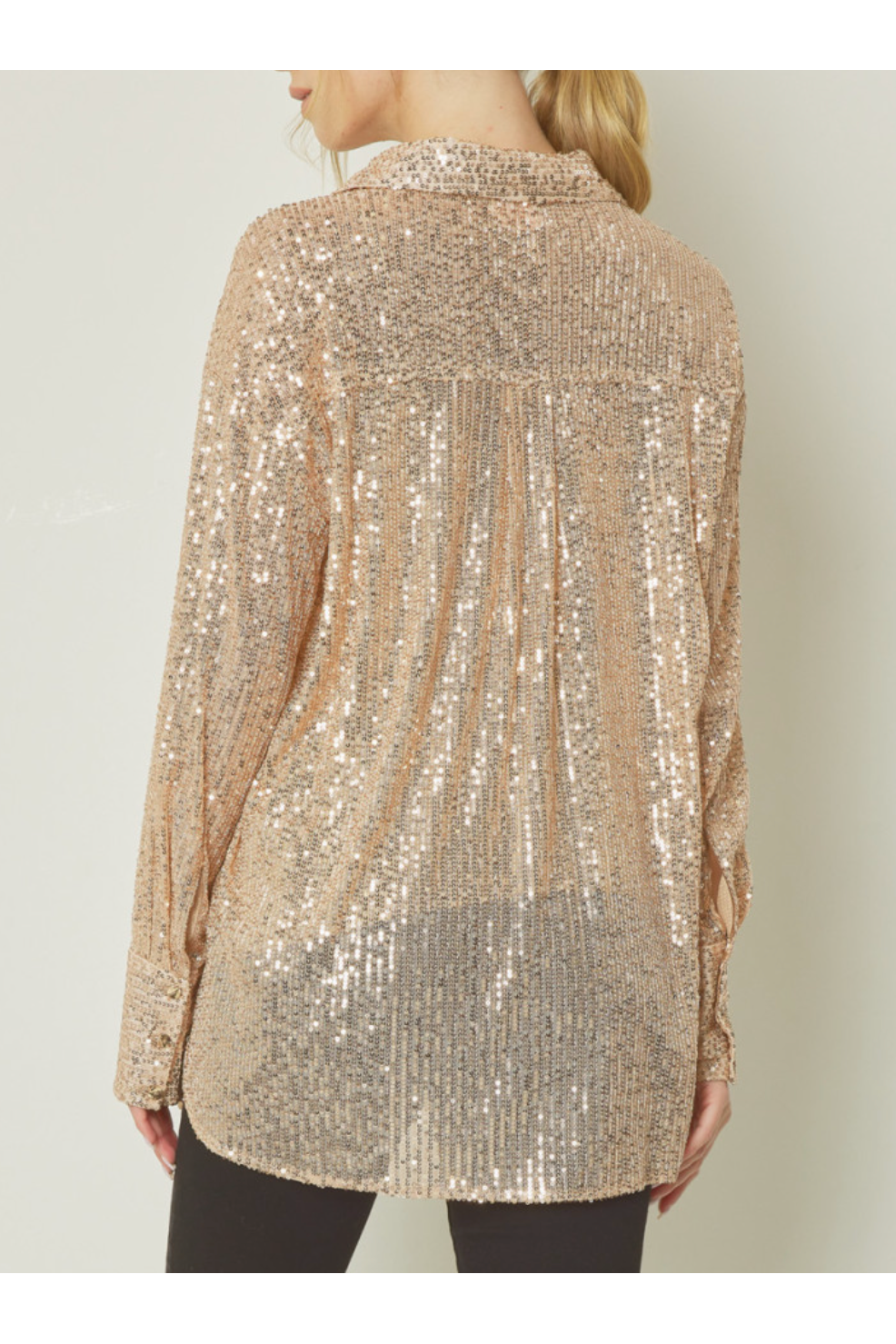 Sequin Fever Button Up Top-Tops-KCoutureBoutique, women's boutique in Bossier City, Louisiana
