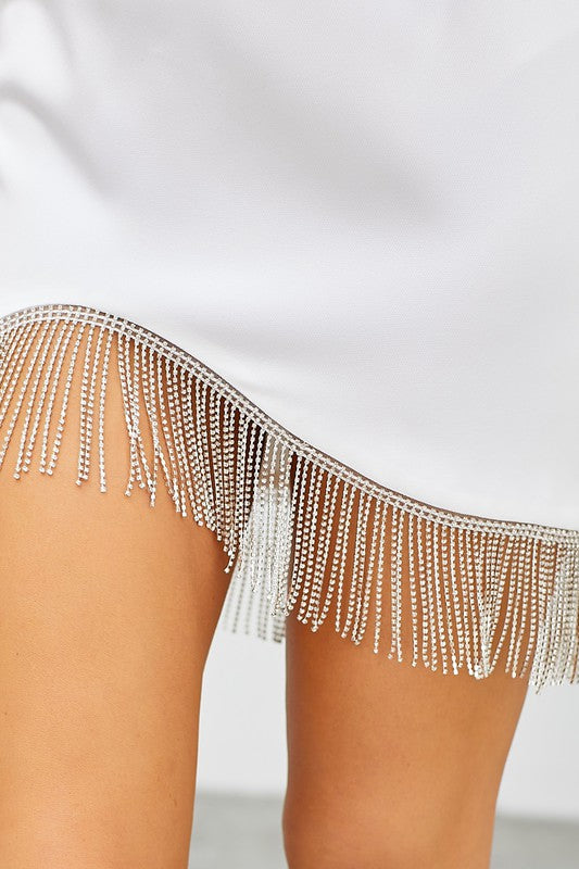 Shake It Off Rhinestone Fringe Dress-Dresses-KCoutureBoutique, women's boutique in Bossier City, Louisiana