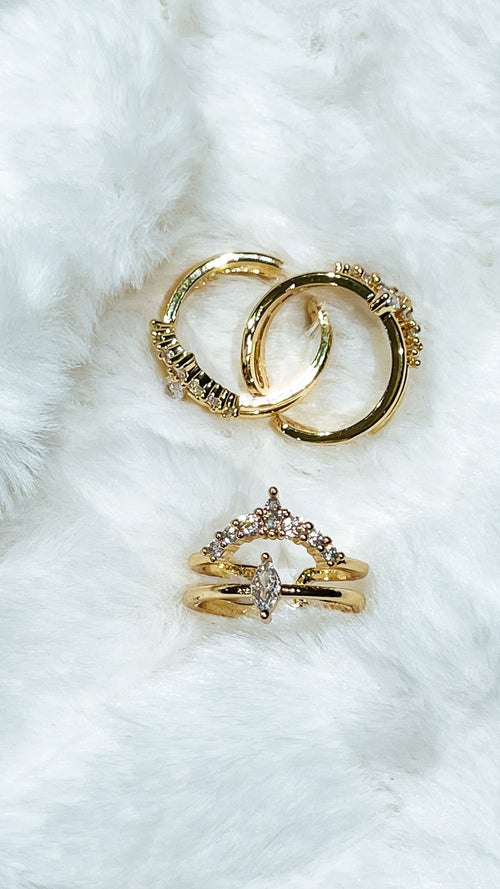 Yas Queen Beautiful Gold Rhinestone Ring-Rings-KCoutureBoutique, women's boutique in Bossier City, Louisiana