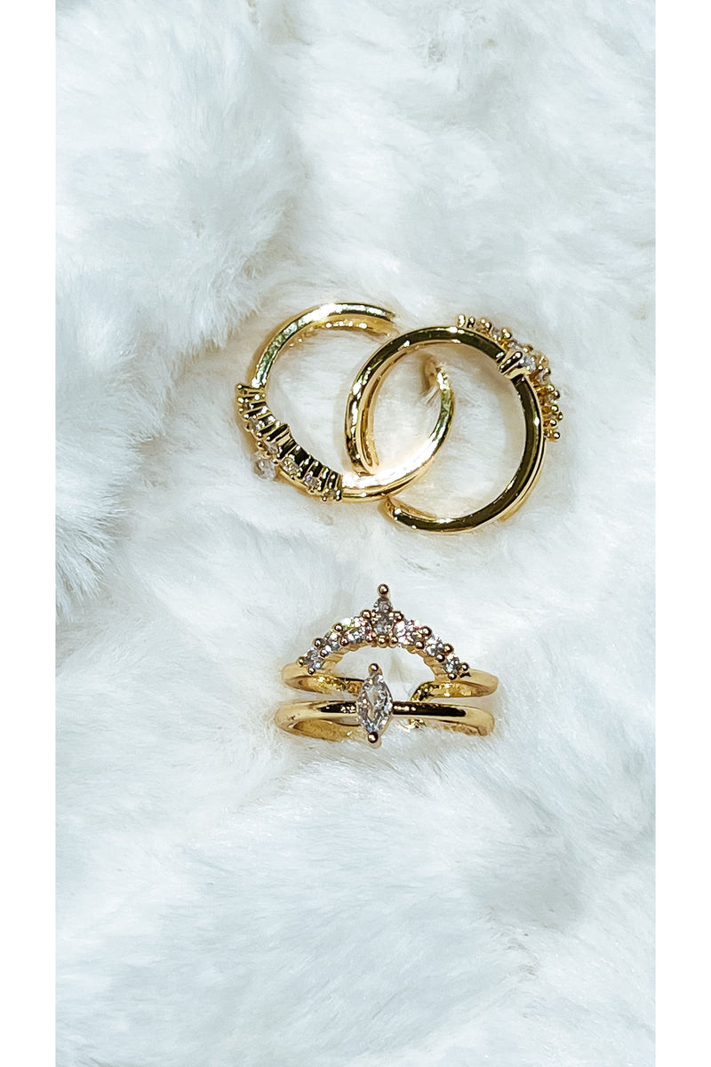 Yas Queen Beautiful Gold Rhinestone Ring-Rings-KCoutureBoutique, women's boutique in Bossier City, Louisiana