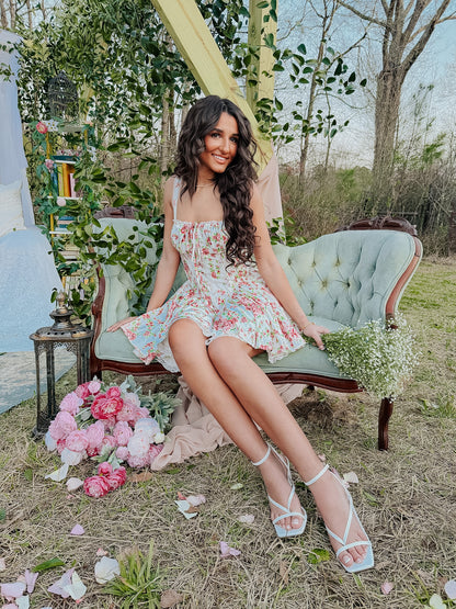 Rosette Romance Corset Mini Dress