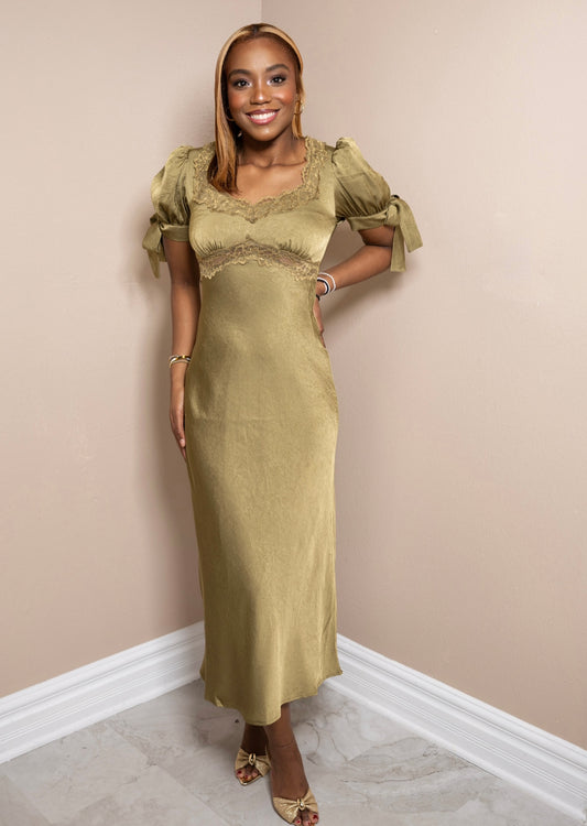 Evergreen Lace Midi Dress