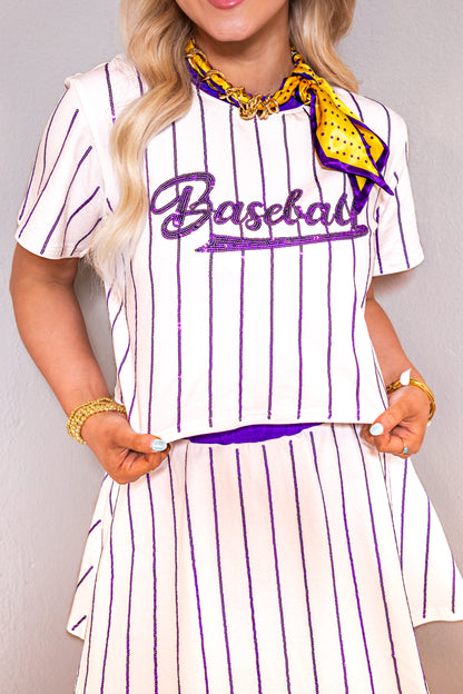 Belle Cher Baseball Striped Jersey Top